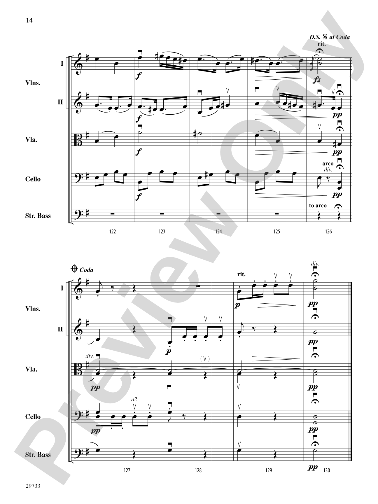 Bagatelle (from Op. 47, No. 5): String Orchestra Conductor Score & Parts