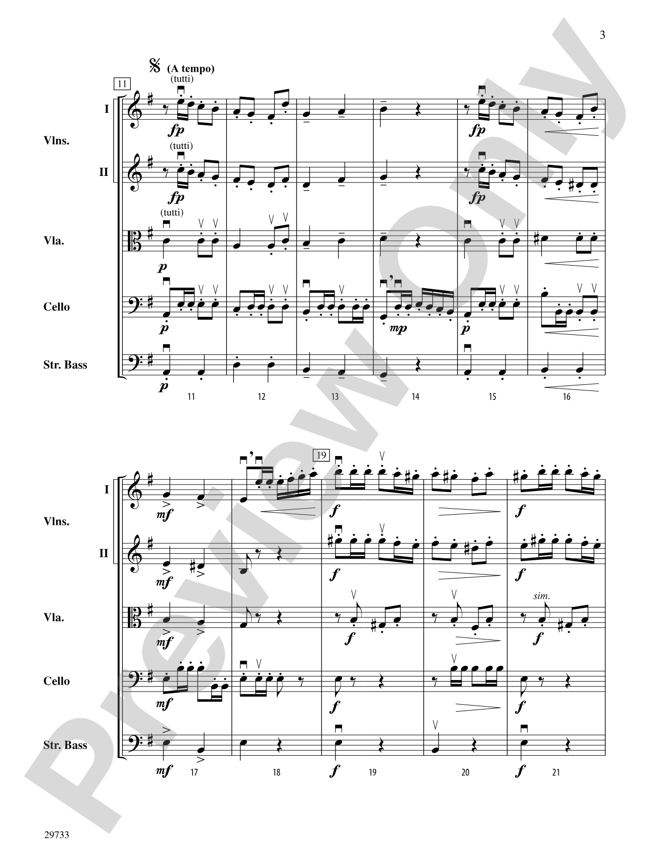 Bagatelle (from Op. 47, No. 5): String Orchestra Conductor Score & Parts