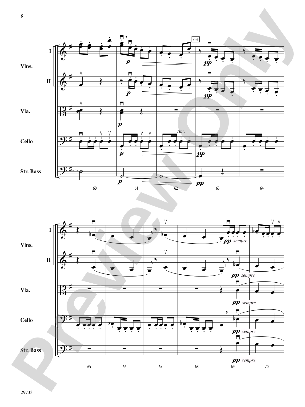Bagatelle (from Op. 47, No. 5): String Orchestra Conductor Score & Parts