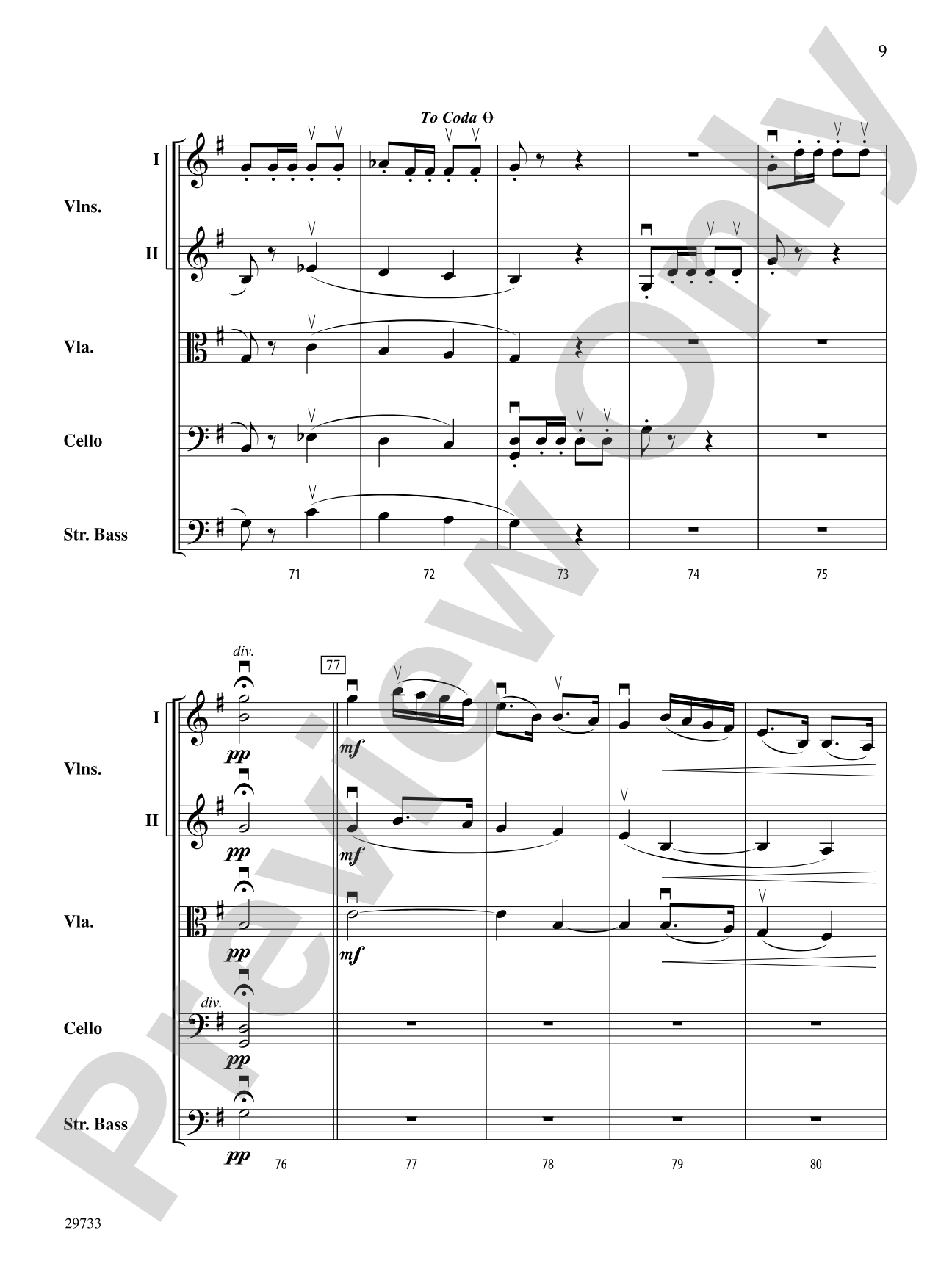 Bagatelle (from Op. 47, No. 5): String Orchestra Conductor Score & Parts