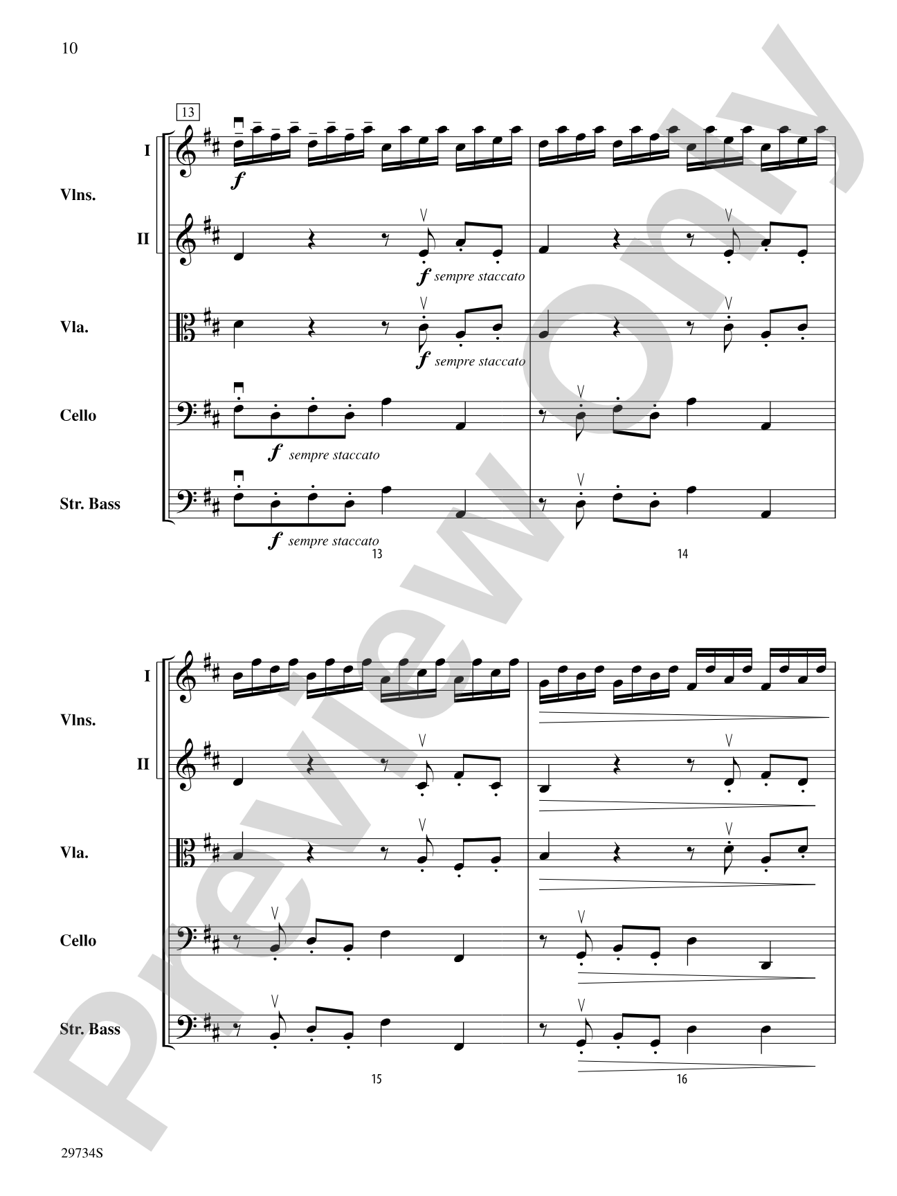 Adagio and Allegro (from Sonata No. 4 in D major, Op. 1, No. 13): String Orchestra Conductor Score & Parts