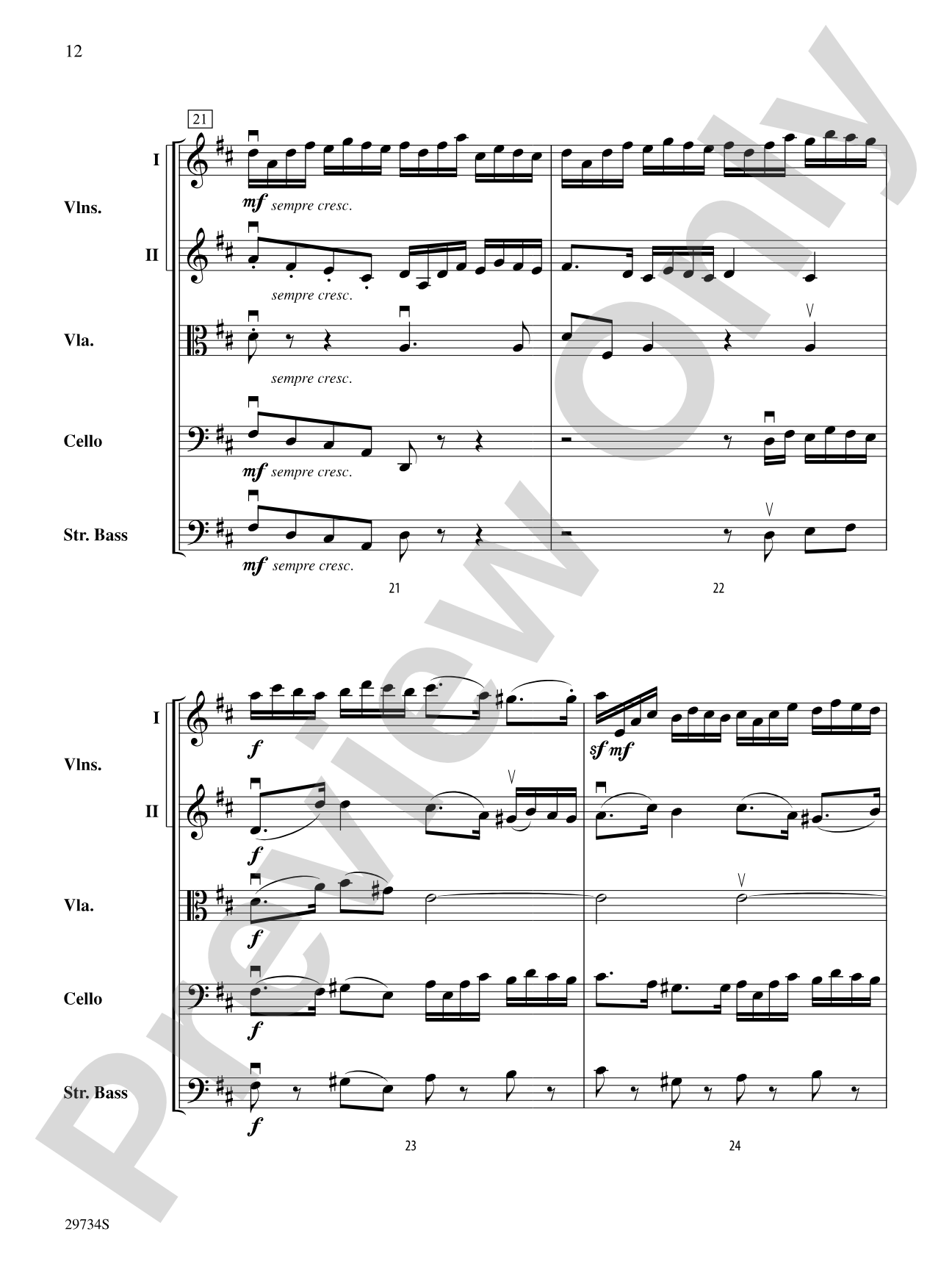 Adagio and Allegro (from Sonata No. 4 in D major, Op. 1, No. 13): String Orchestra Conductor Score & Parts