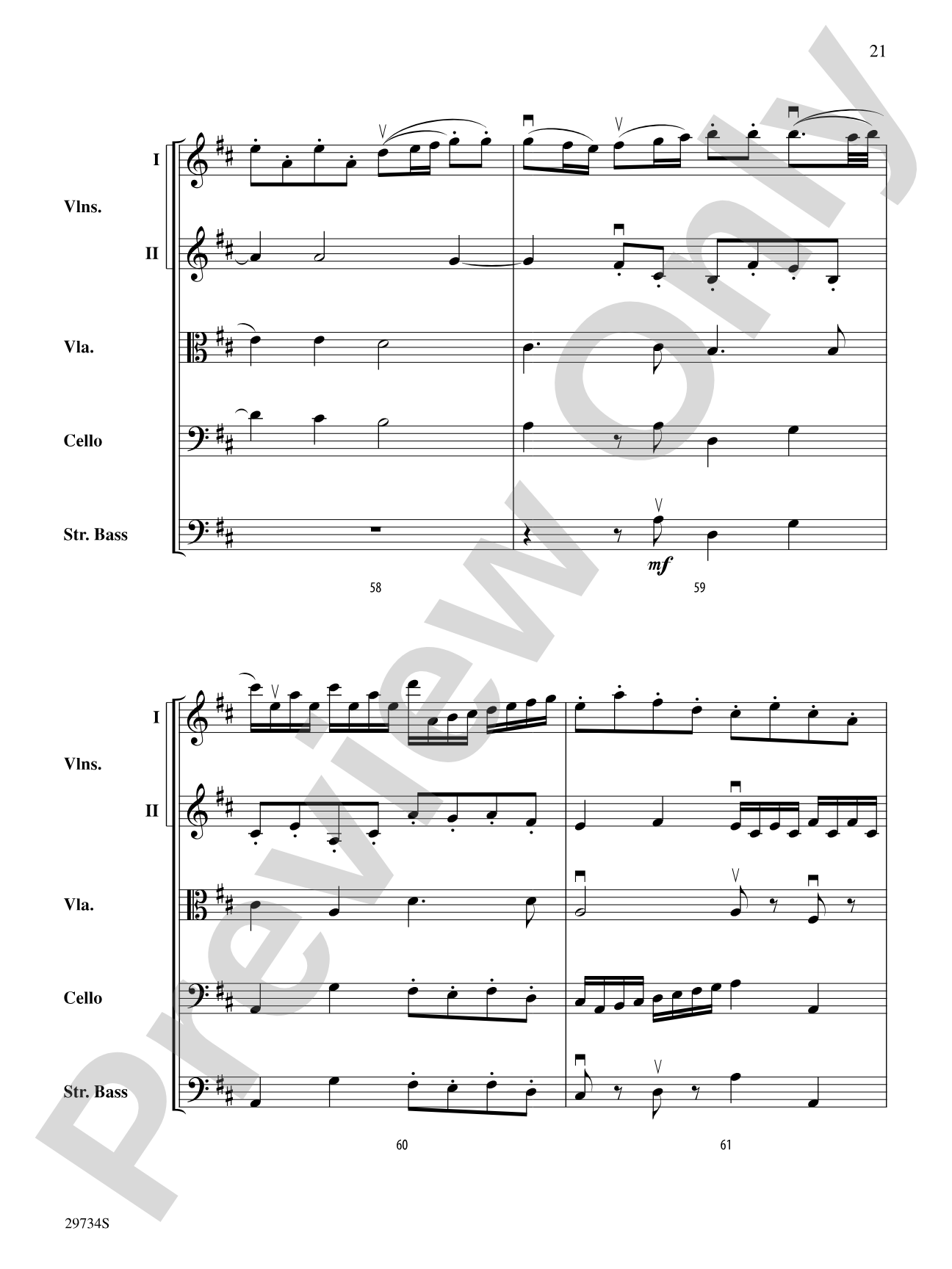 Adagio and Allegro (from Sonata No. 4 in D major, Op. 1, No. 13): String Orchestra Conductor Score & Parts