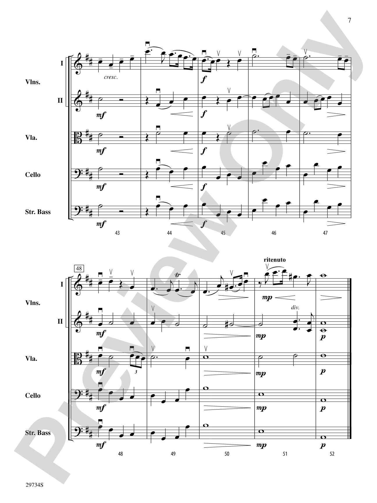 Adagio and Allegro (from Sonata No. 4 in D major, Op. 1, No. 13): String Orchestra Conductor Score & Parts