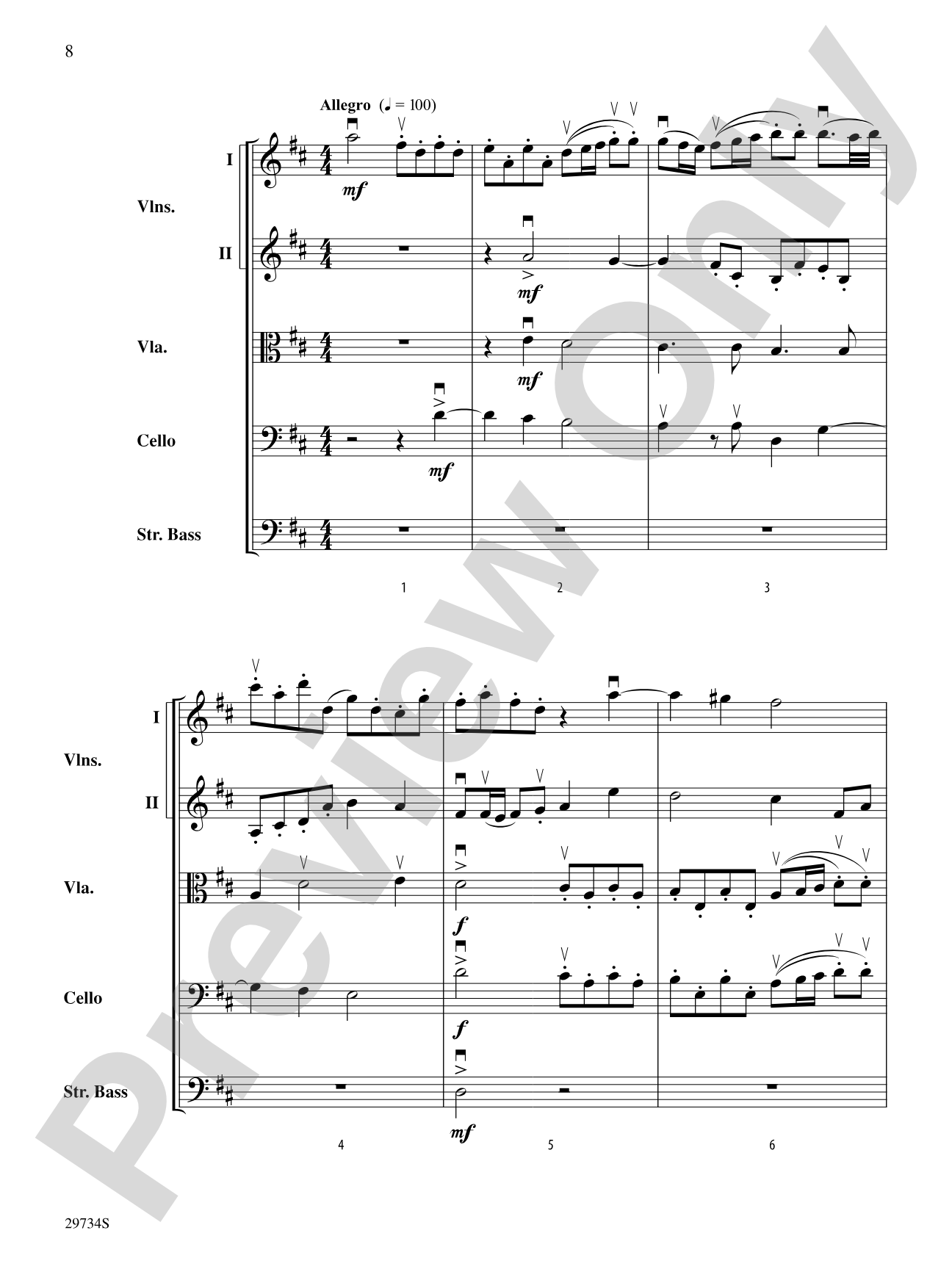 Adagio and Allegro (from Sonata No. 4 in D major, Op. 1, No. 13): String Orchestra Conductor Score & Parts