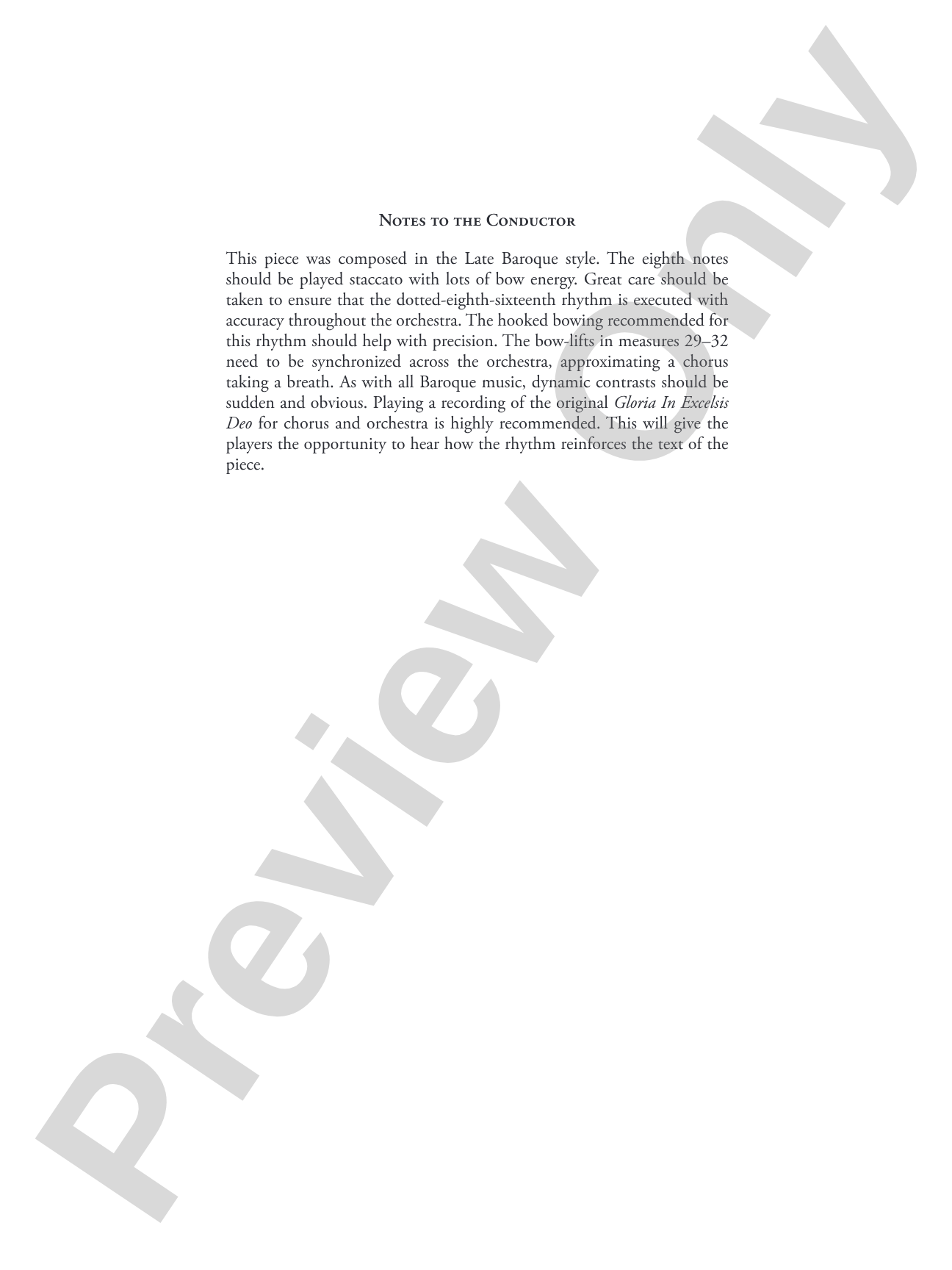 Gloria In Excelsis Deo: Score
