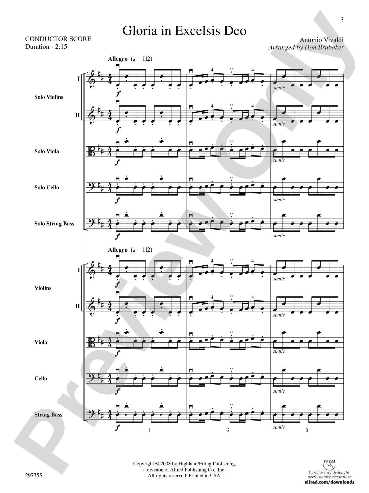 Gloria In Excelsis Deo: Score