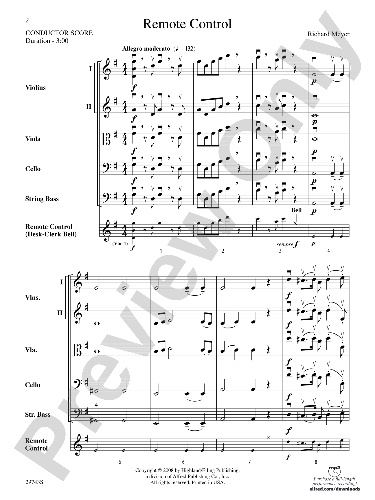 Remote Control: String Orchestra Conductor Score & Parts