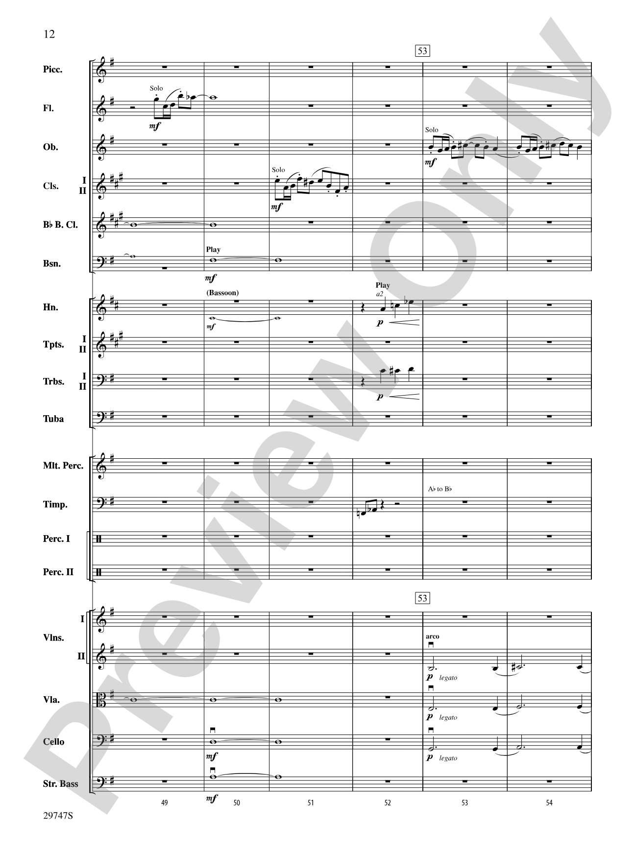 Soliloquy for Orchestra: Full Orchestra Conductor Score & Parts