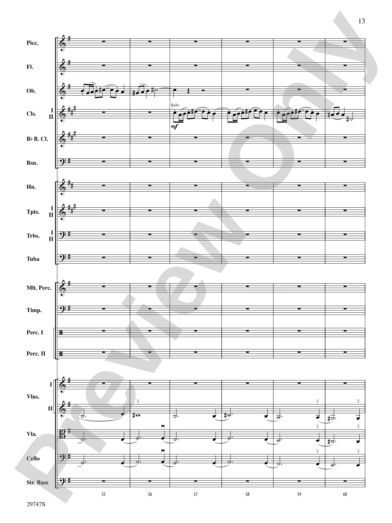 Soliloquy for Orchestra: Full Orchestra Conductor Score & Parts