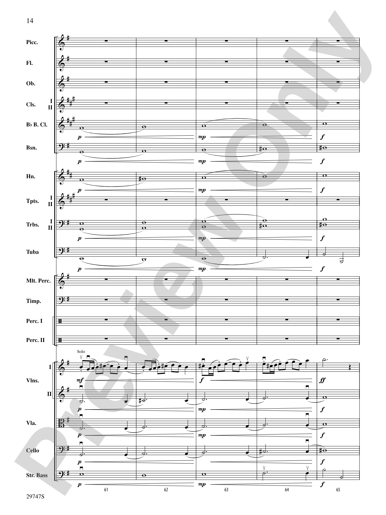 Soliloquy for Orchestra: Full Orchestra Conductor Score & Parts
