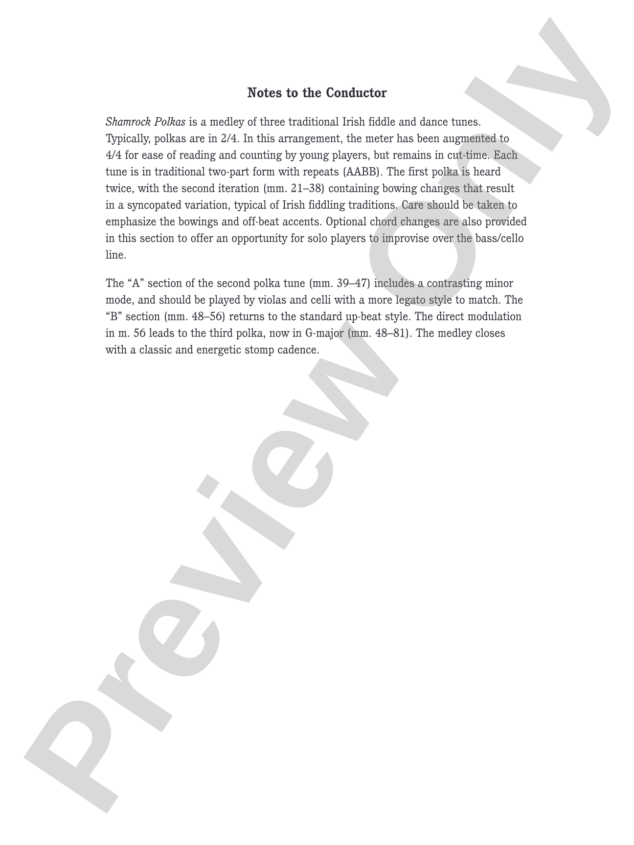 Shamrock Polkas: String Orchestra Conductor Score & Parts