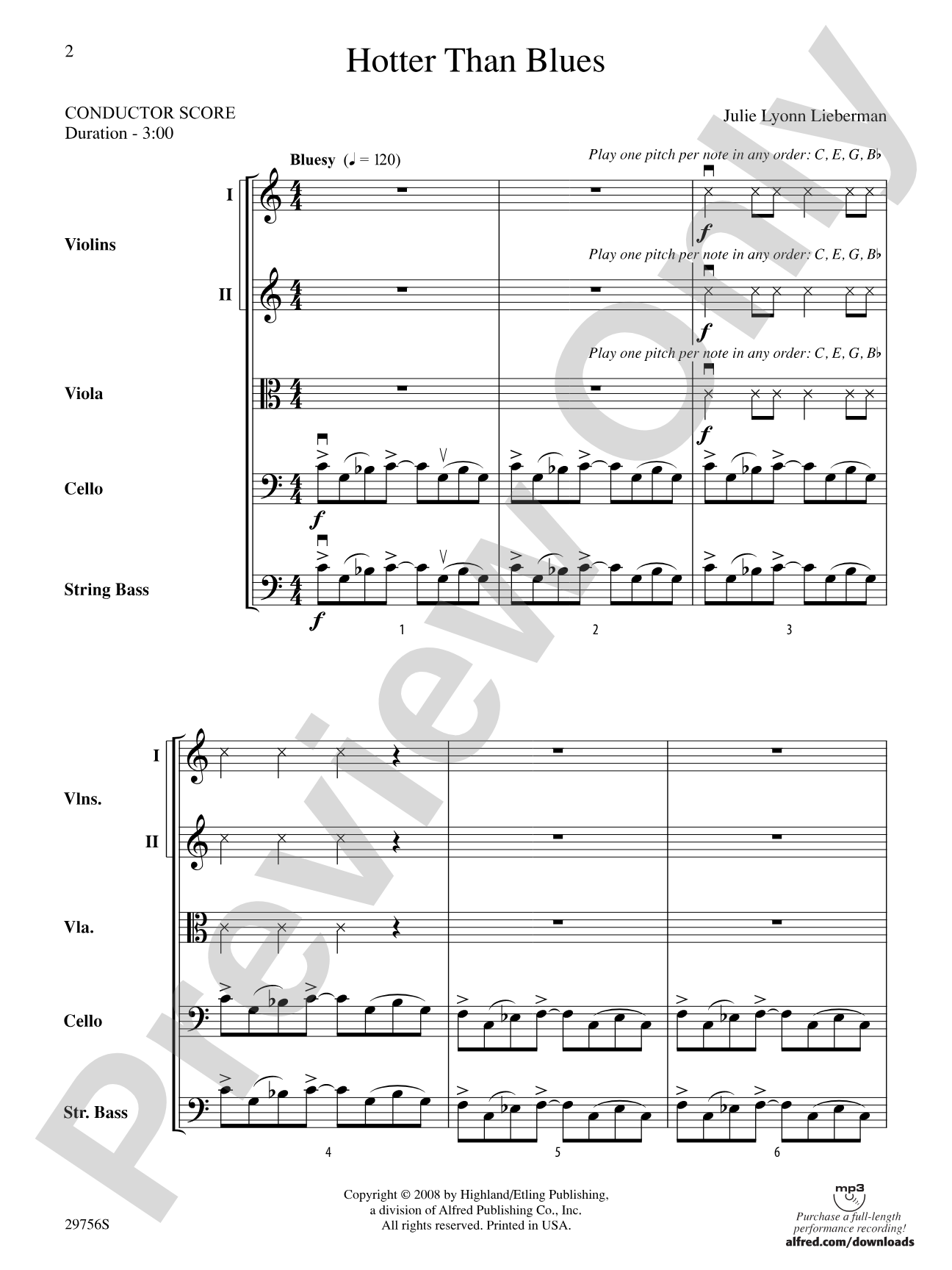 Hotter Than Blues: String Orchestra Conductor Score & Parts