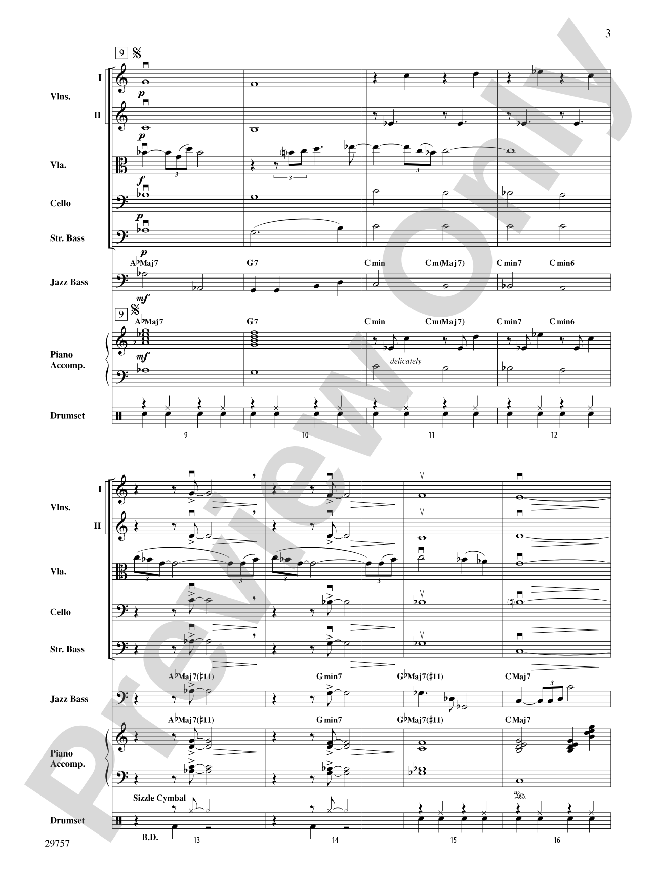Sunday Song: String Orchestra Conductor Score & Parts