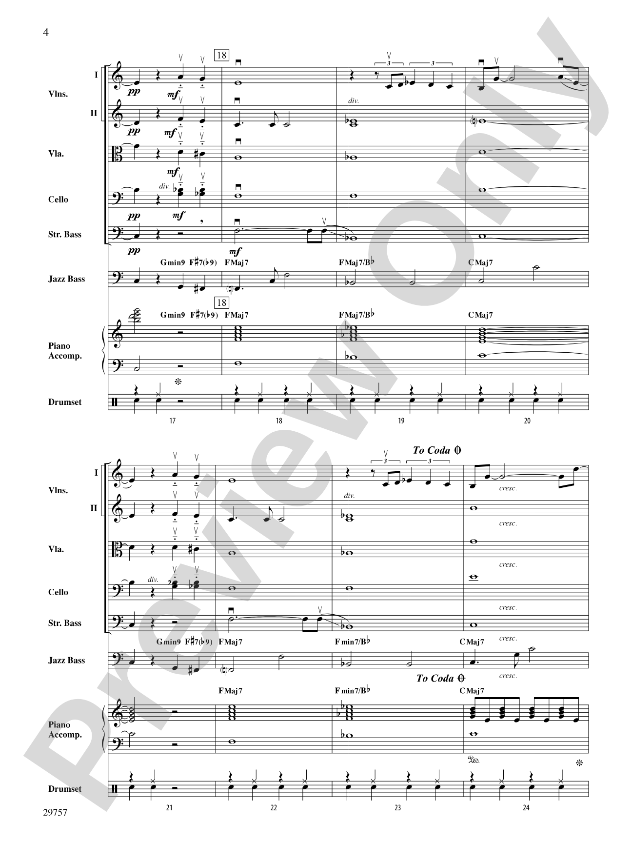 Sunday Song: String Orchestra Conductor Score & Parts