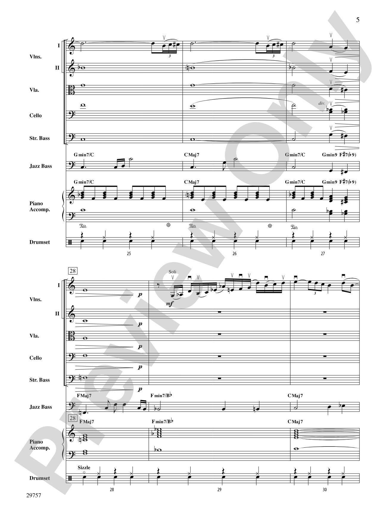 Sunday Song: String Orchestra Conductor Score & Parts