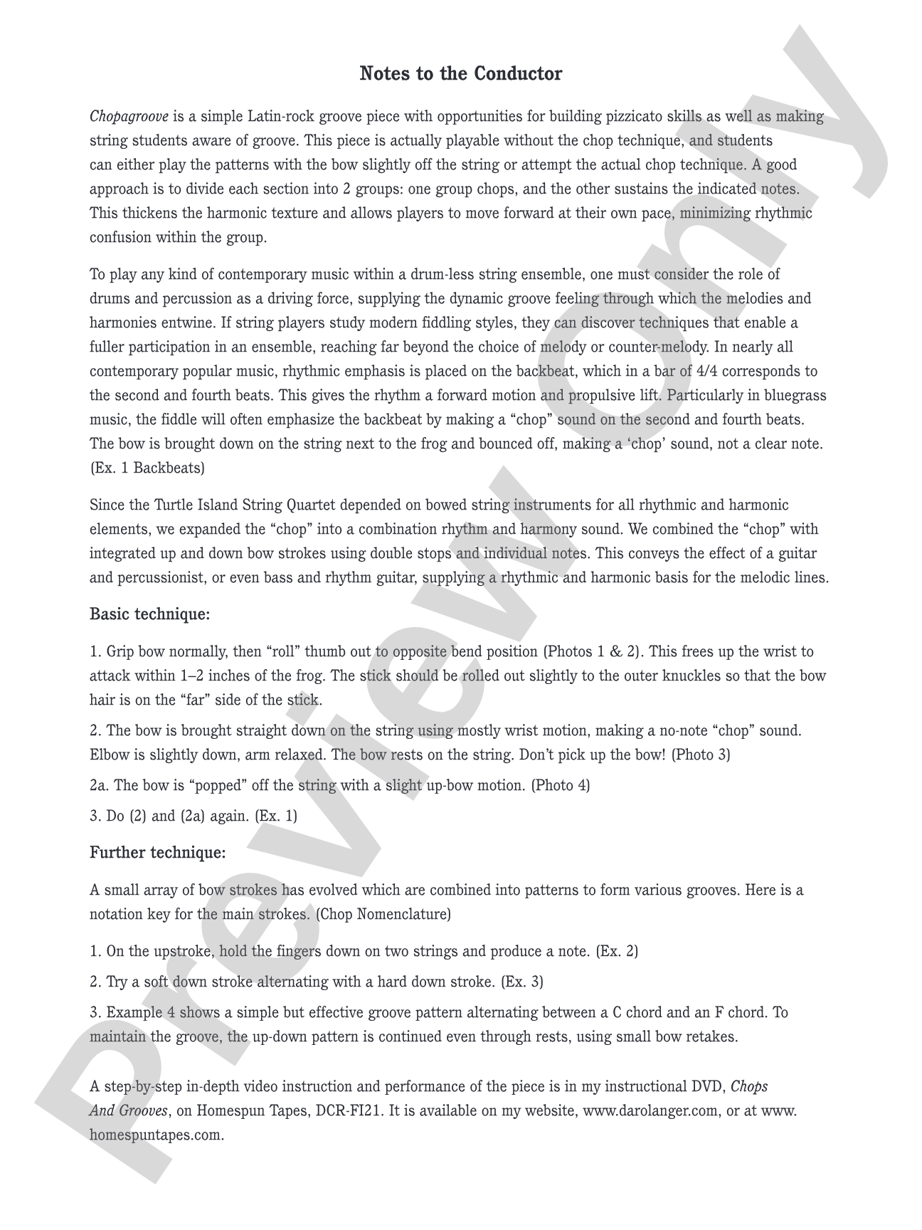 Chopagroove: String Orchestra Conductor Score & Parts