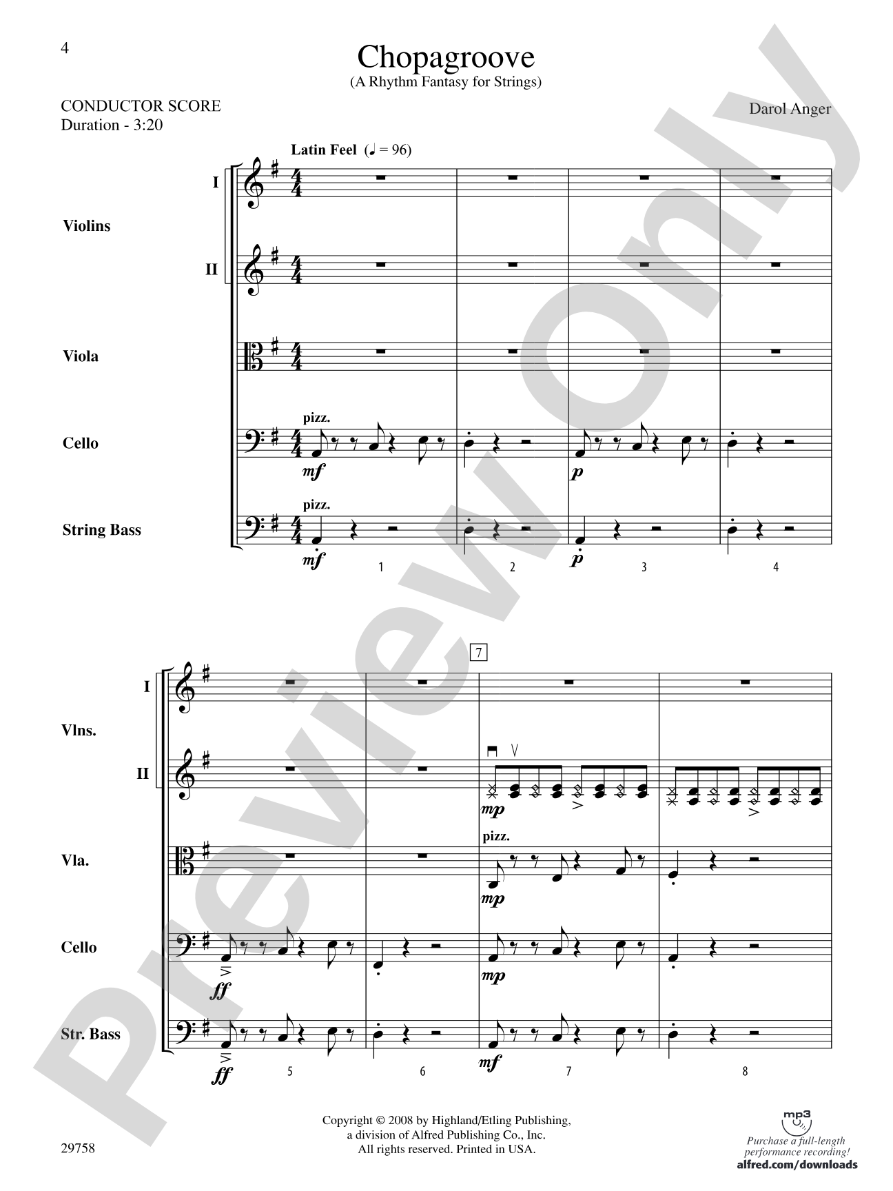 Chopagroove: String Orchestra Conductor Score & Parts