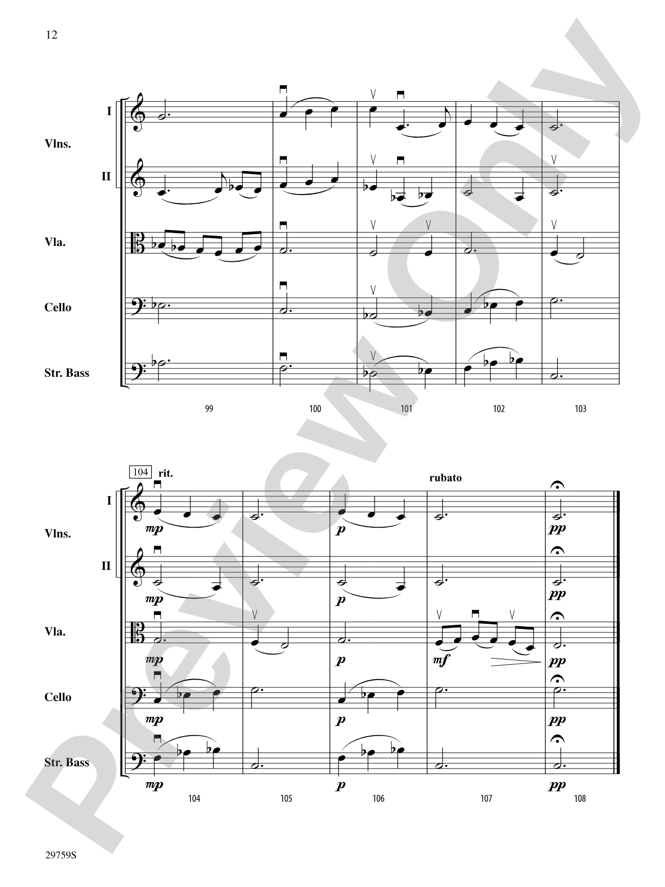 Slumber, My Darling: String Orchestra Conductor Score & Parts