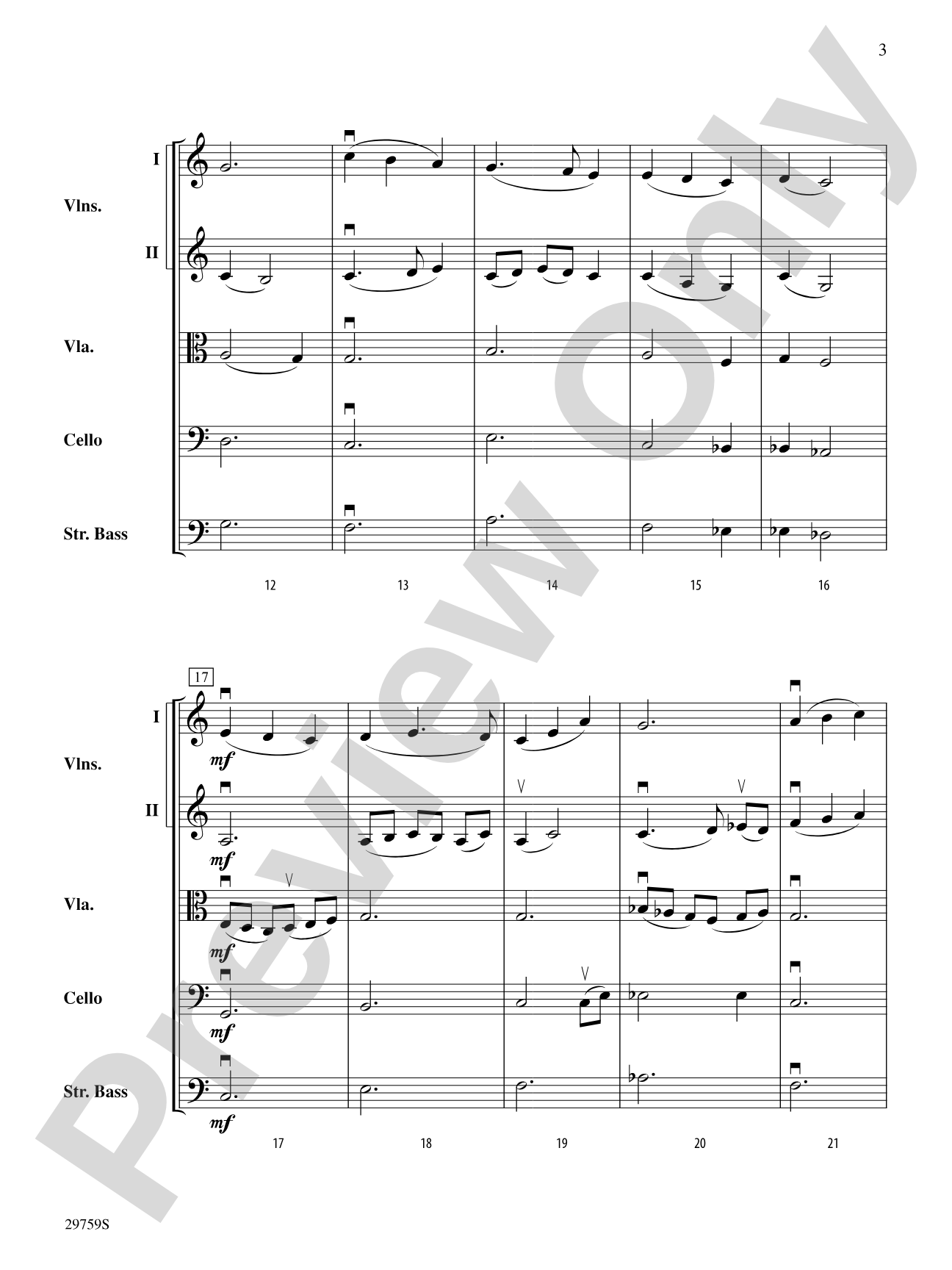 Slumber, My Darling: String Orchestra Conductor Score & Parts