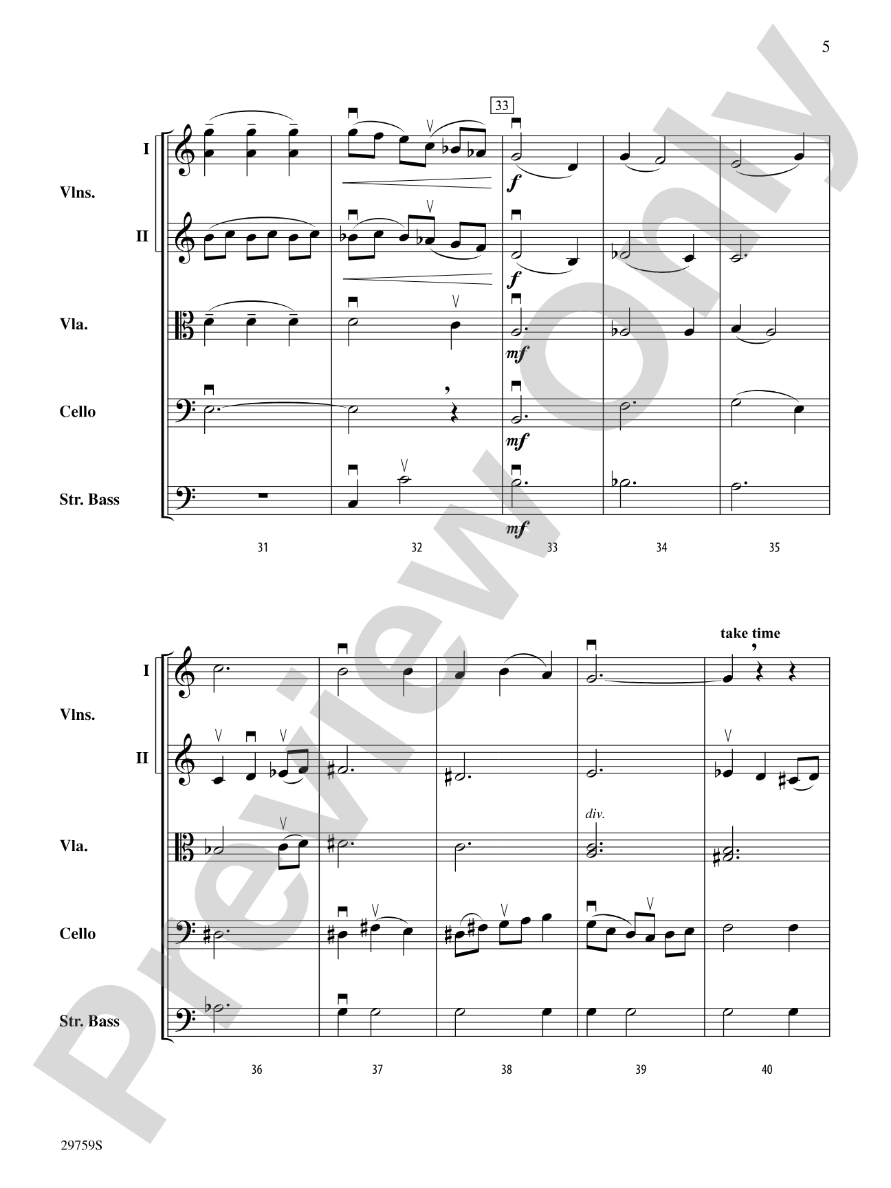 Slumber, My Darling: String Orchestra Conductor Score & Parts