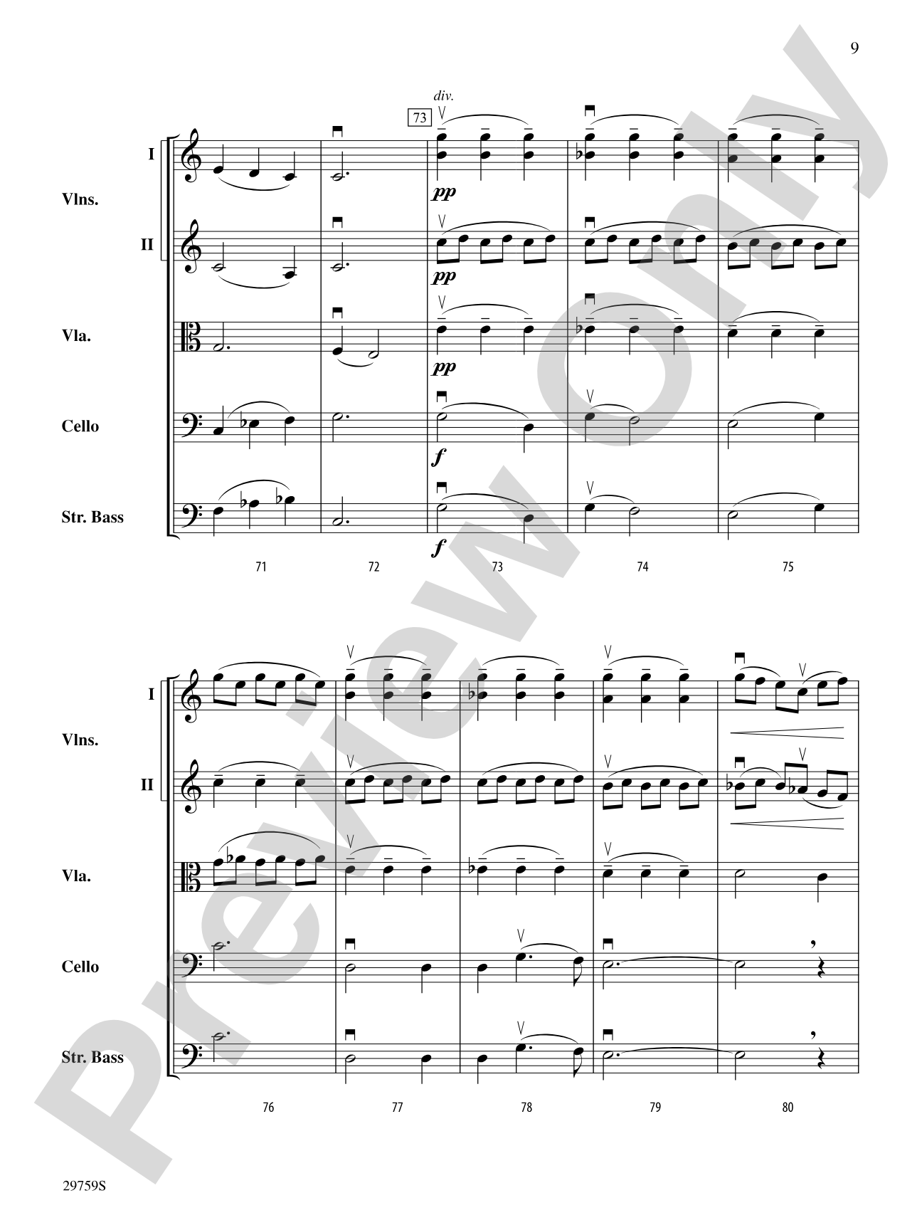 Slumber, My Darling: String Orchestra Conductor Score & Parts