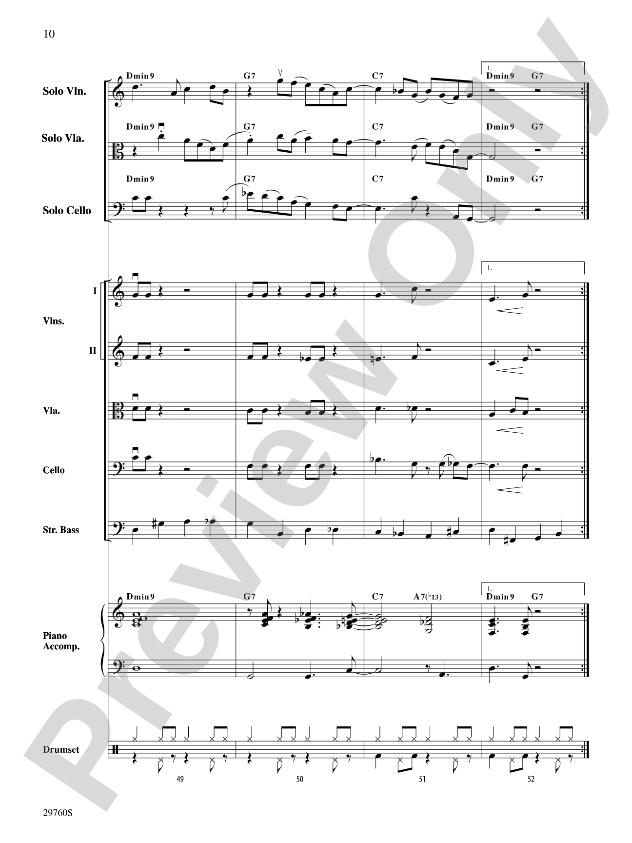 New Orleans Blues: String Orchestra Conductor Score & Parts