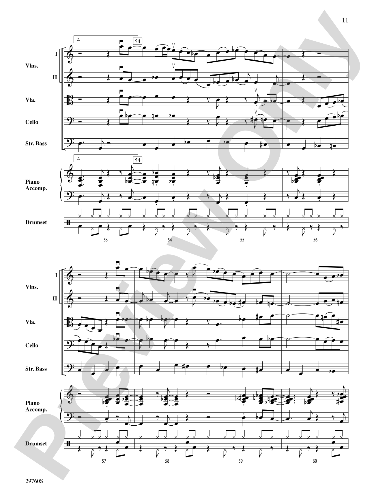 New Orleans Blues: String Orchestra Conductor Score & Parts