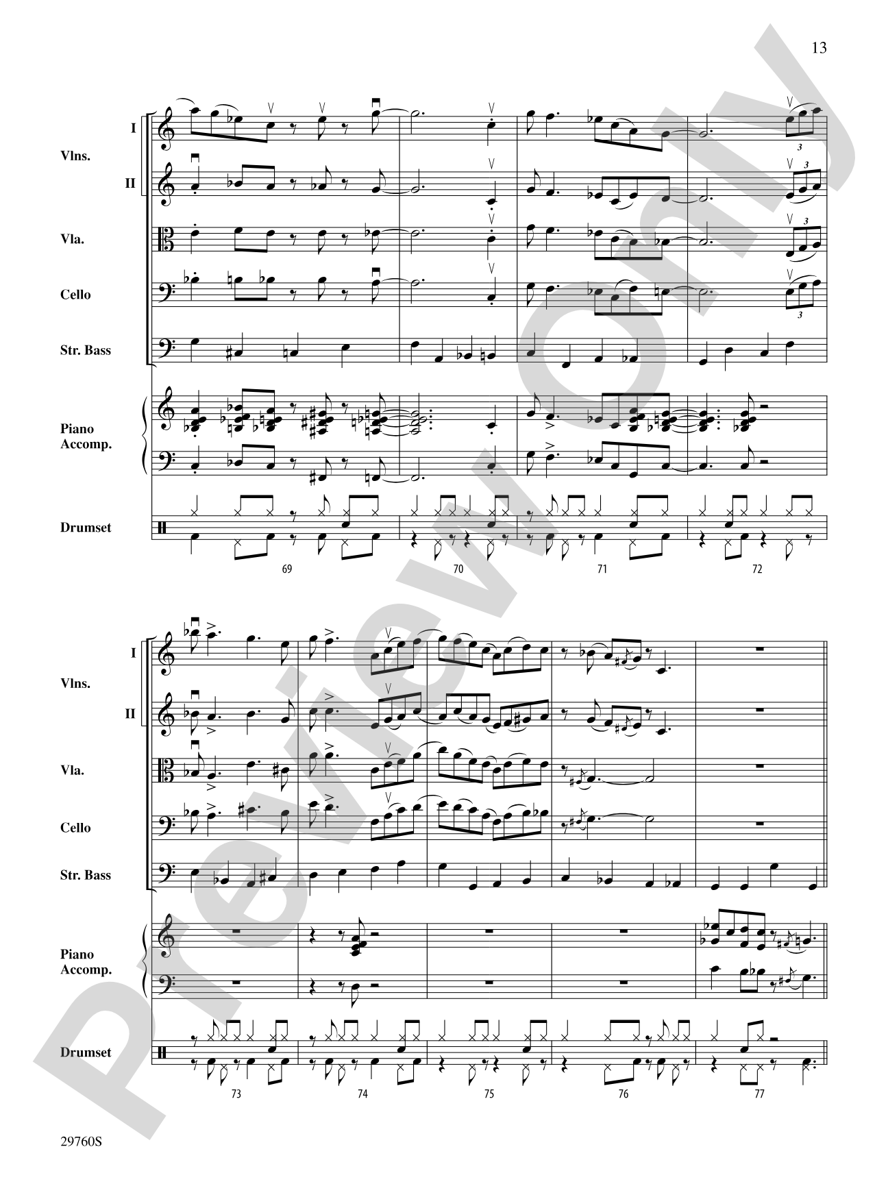 New Orleans Blues: String Orchestra Conductor Score & Parts