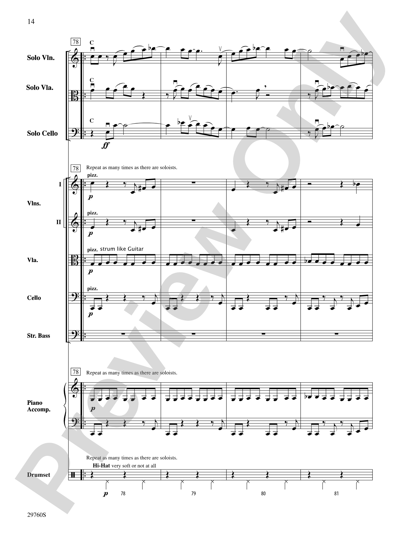 New Orleans Blues: String Orchestra Conductor Score & Parts