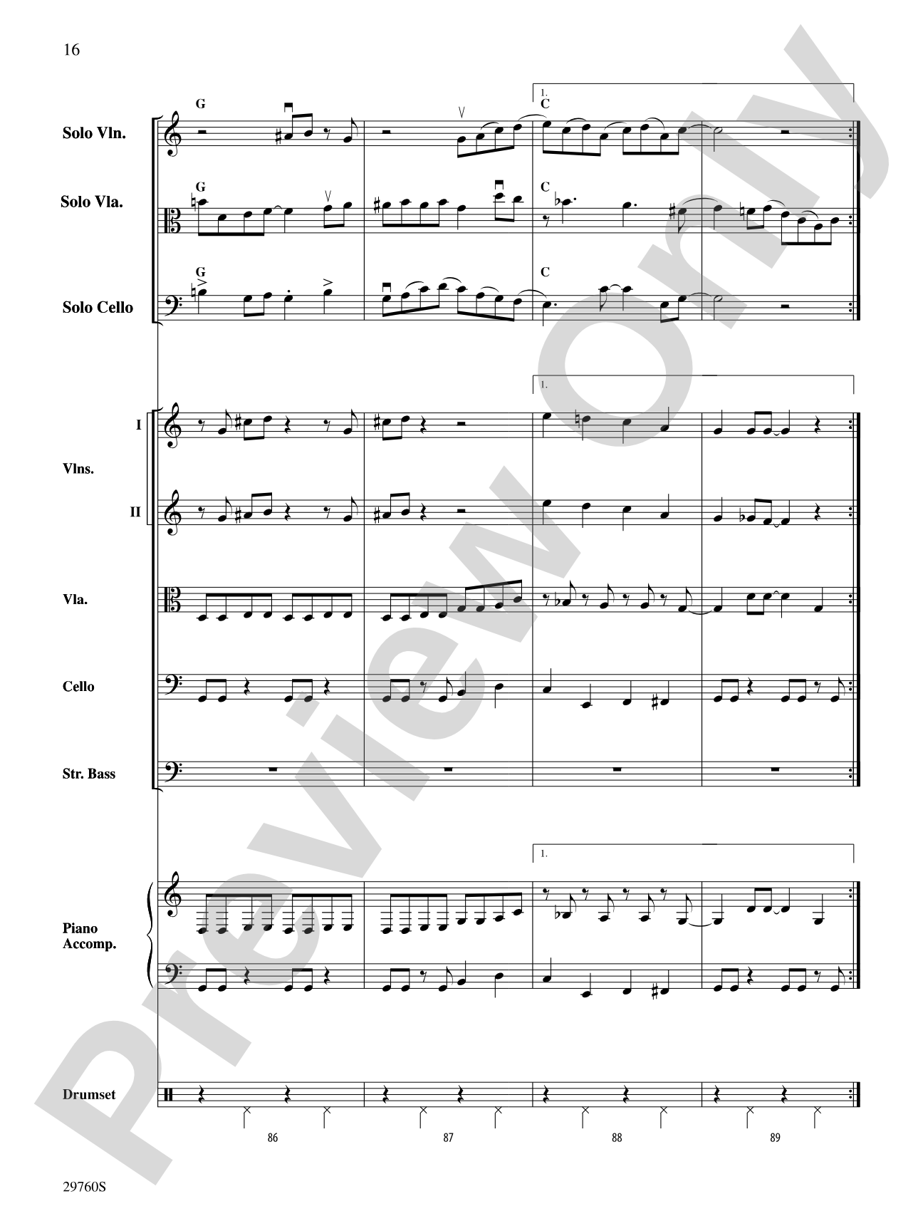 New Orleans Blues: String Orchestra Conductor Score & Parts