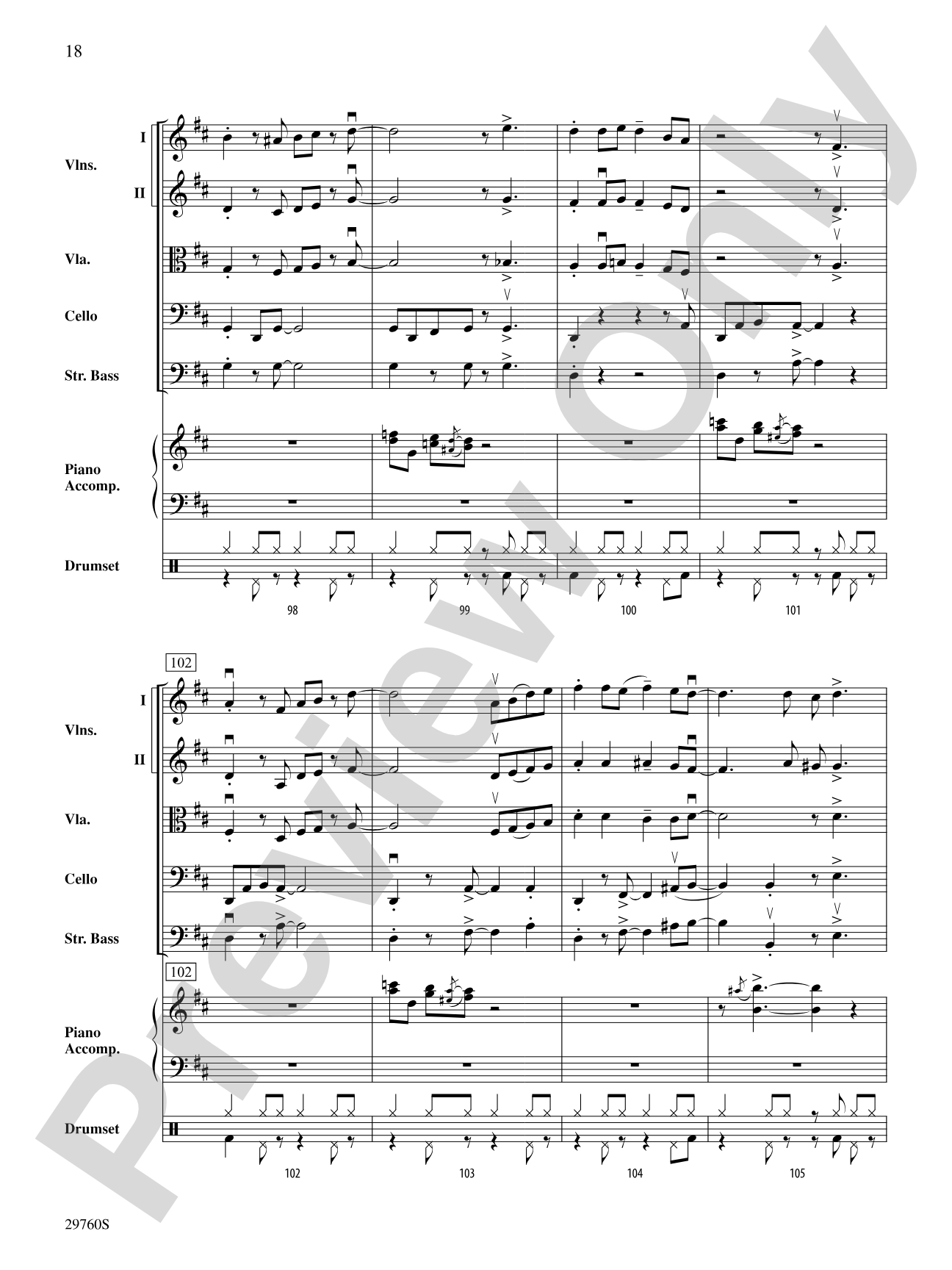 New Orleans Blues: String Orchestra Conductor Score & Parts