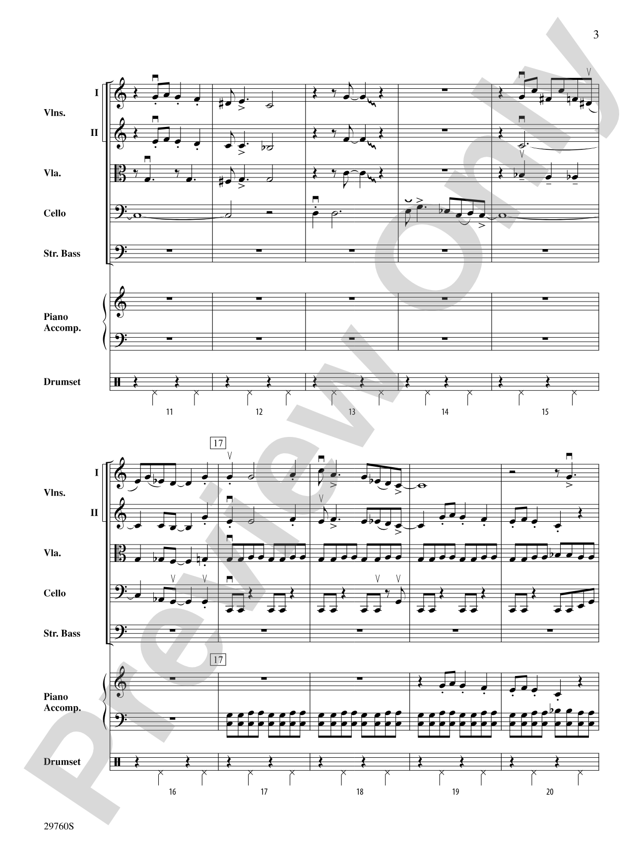 New Orleans Blues: String Orchestra Conductor Score & Parts