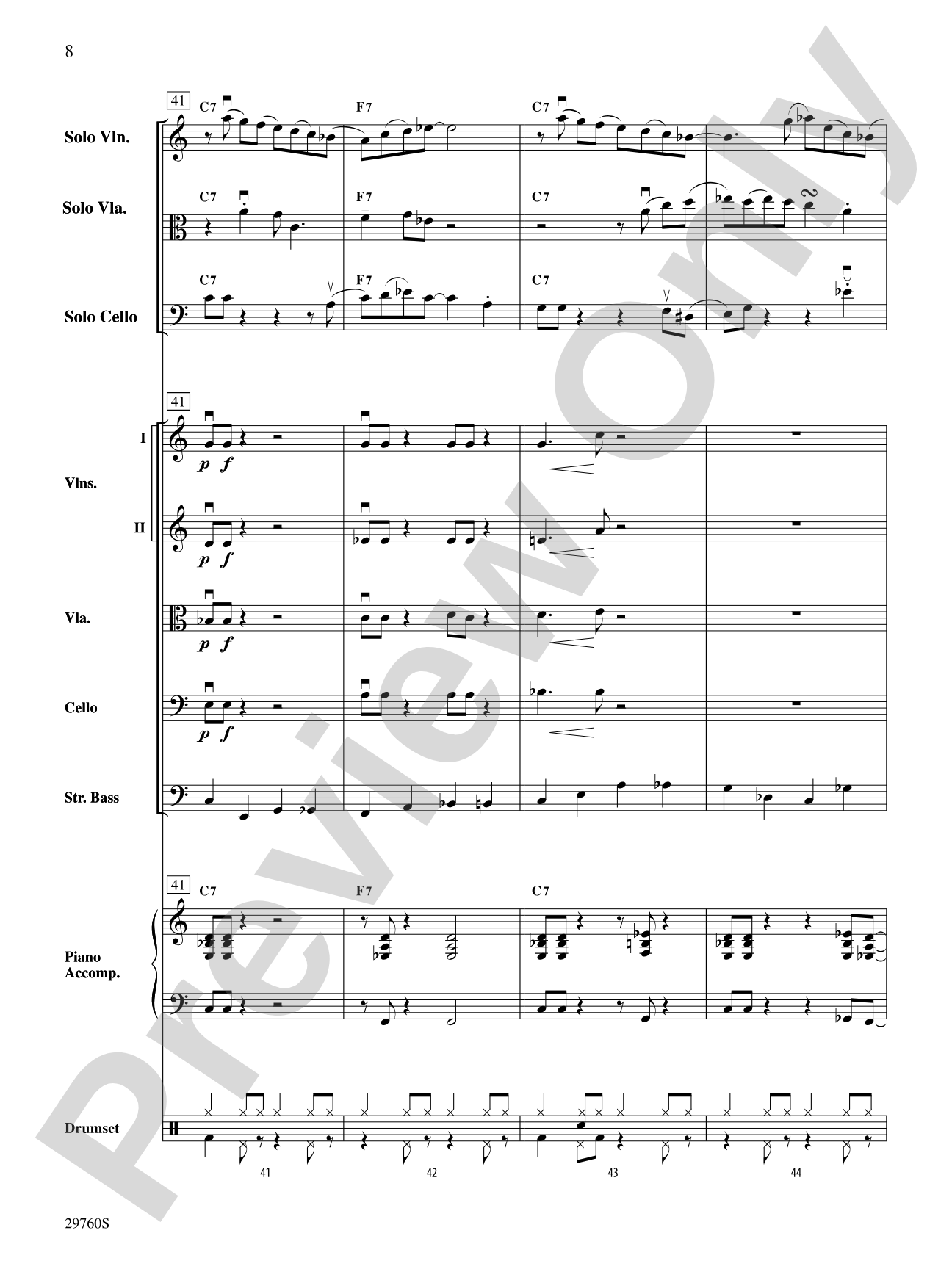 New Orleans Blues: String Orchestra Conductor Score & Parts
