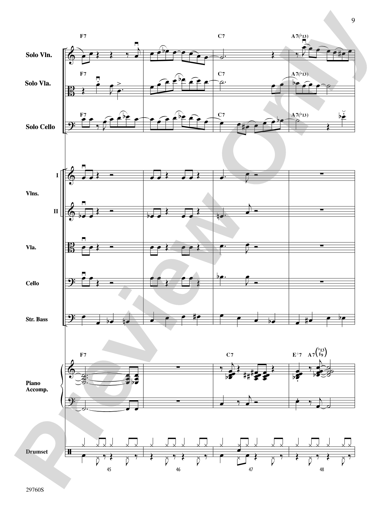 New Orleans Blues: String Orchestra Conductor Score & Parts