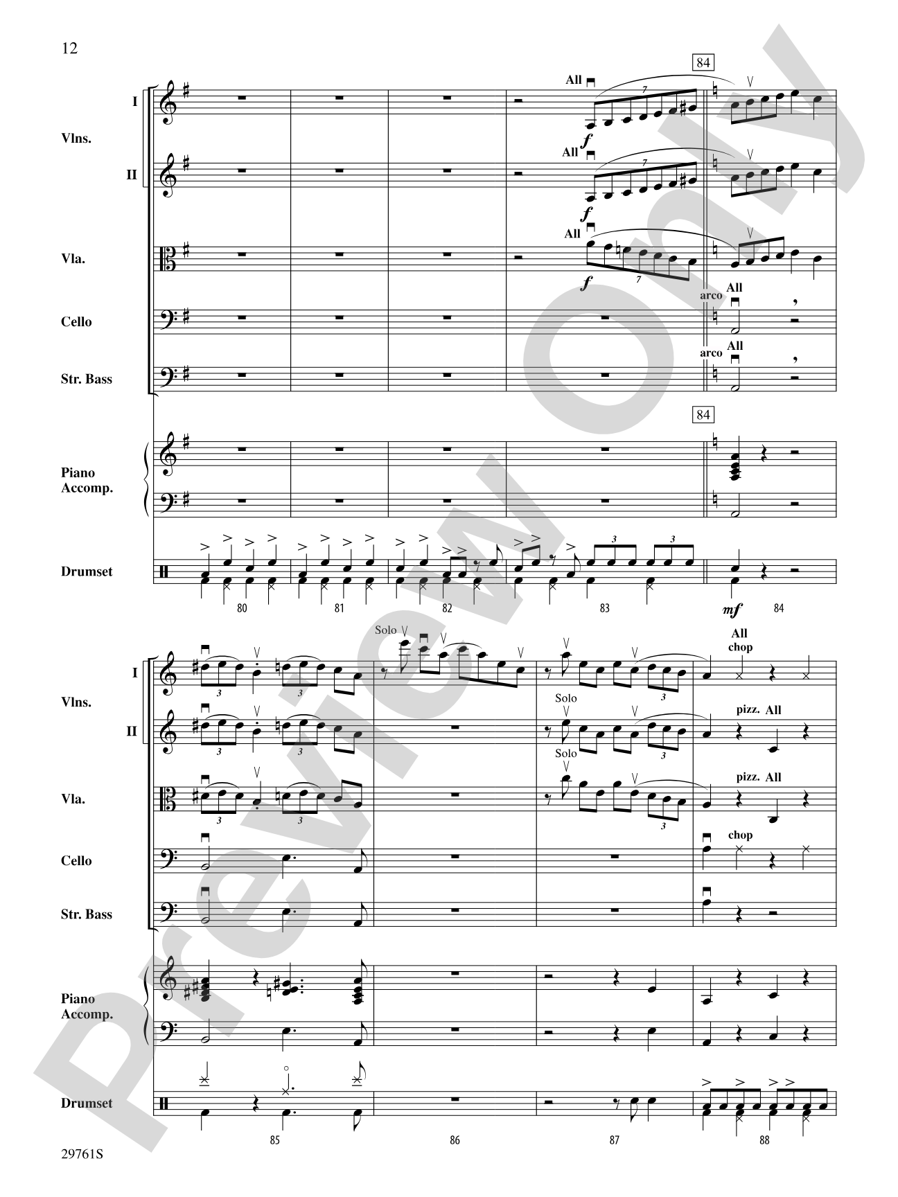 Sing, Sing, Sing (adapted from the stage show Barrage): String Orchestra Conductor Score & Parts