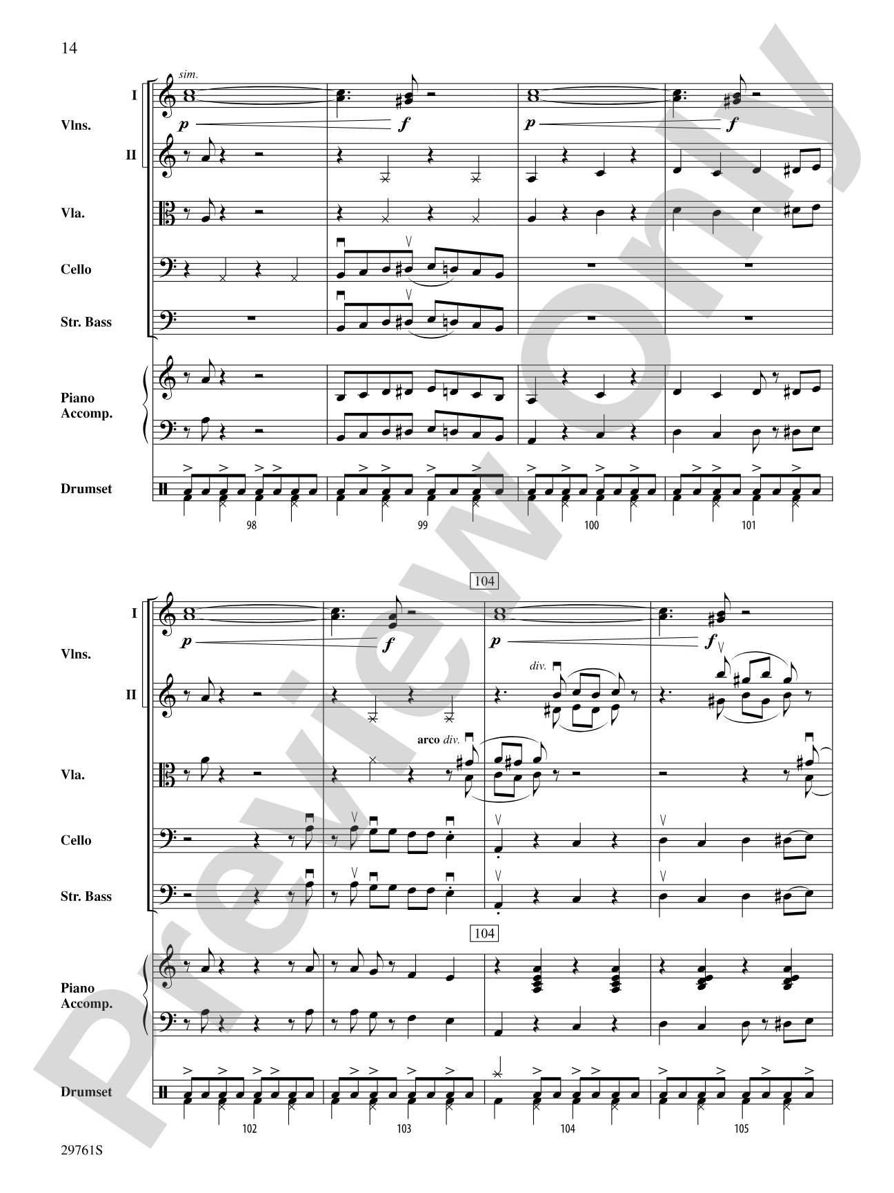 Sing, Sing, Sing (adapted from the stage show Barrage): String Orchestra Conductor Score & Parts