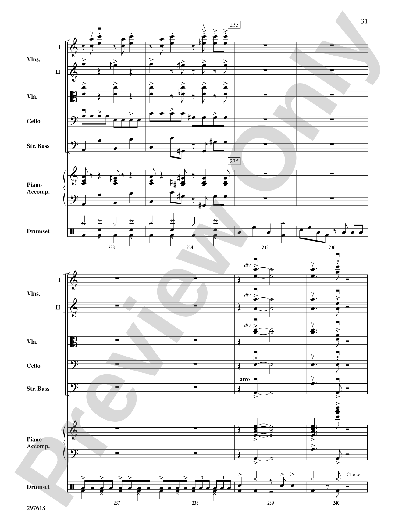 Sing, Sing, Sing (adapted from the stage show Barrage): String Orchestra Conductor Score & Parts