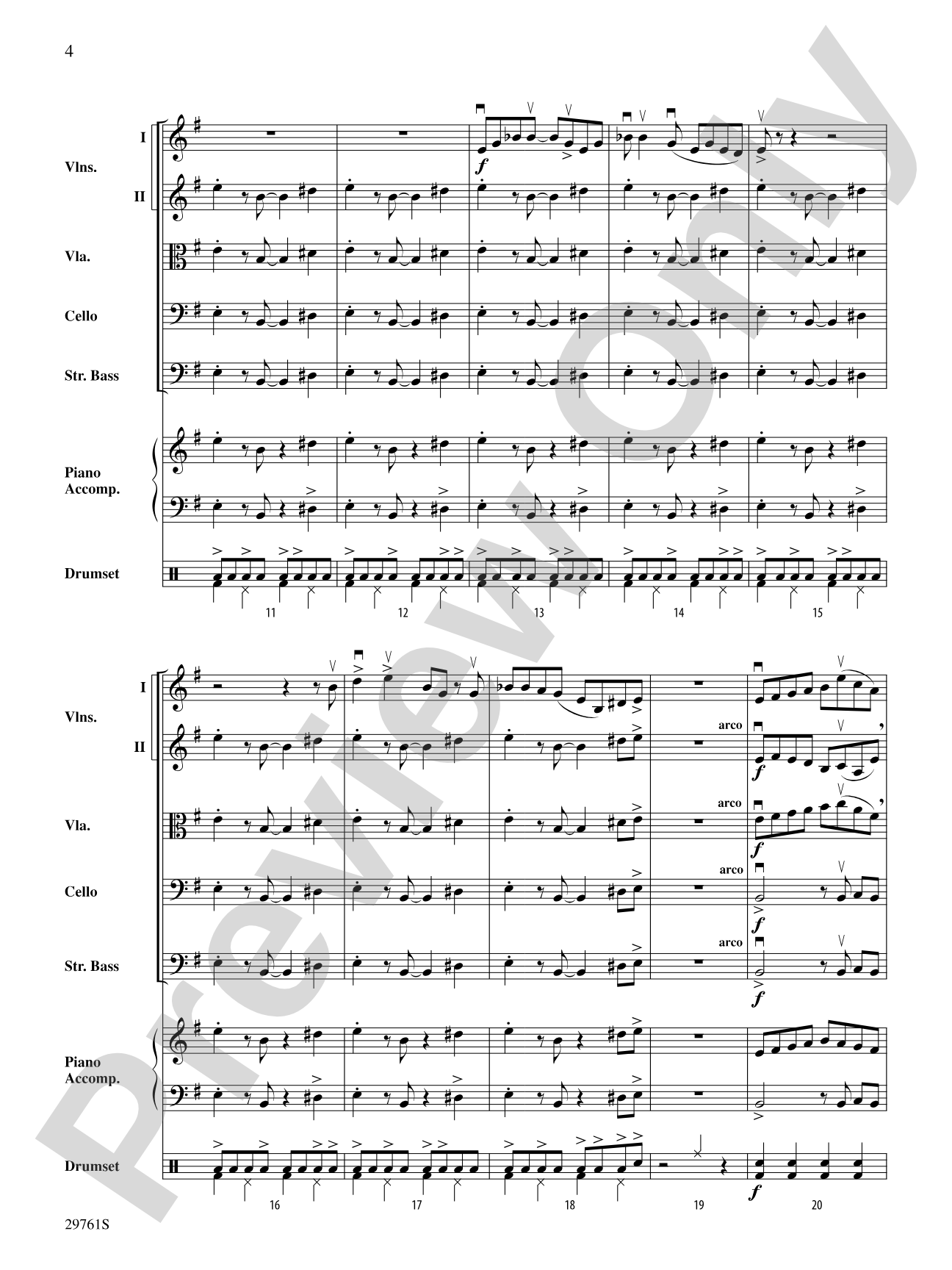 Sing, Sing, Sing (adapted from the stage show Barrage): String Orchestra Conductor Score & Parts