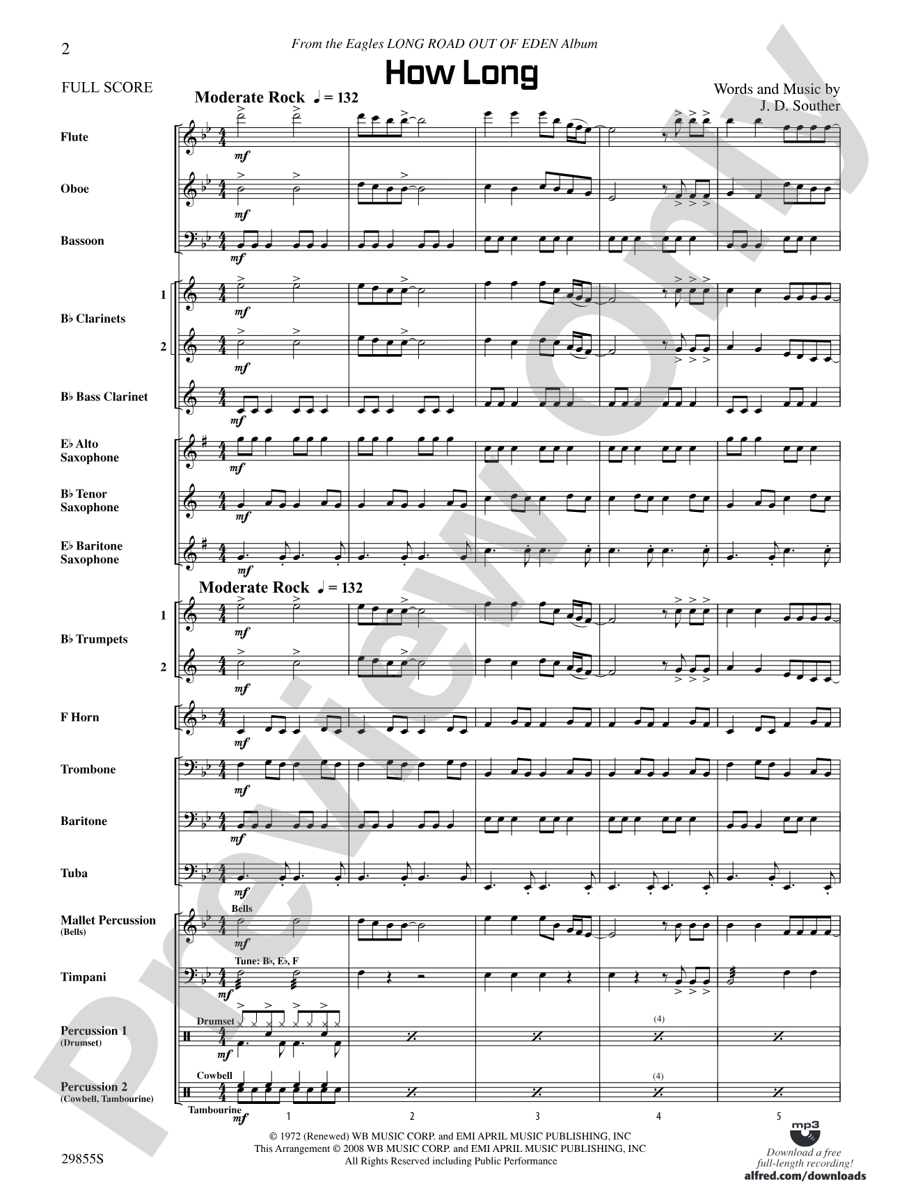 How Long: Concert Band Conductor Score & Parts