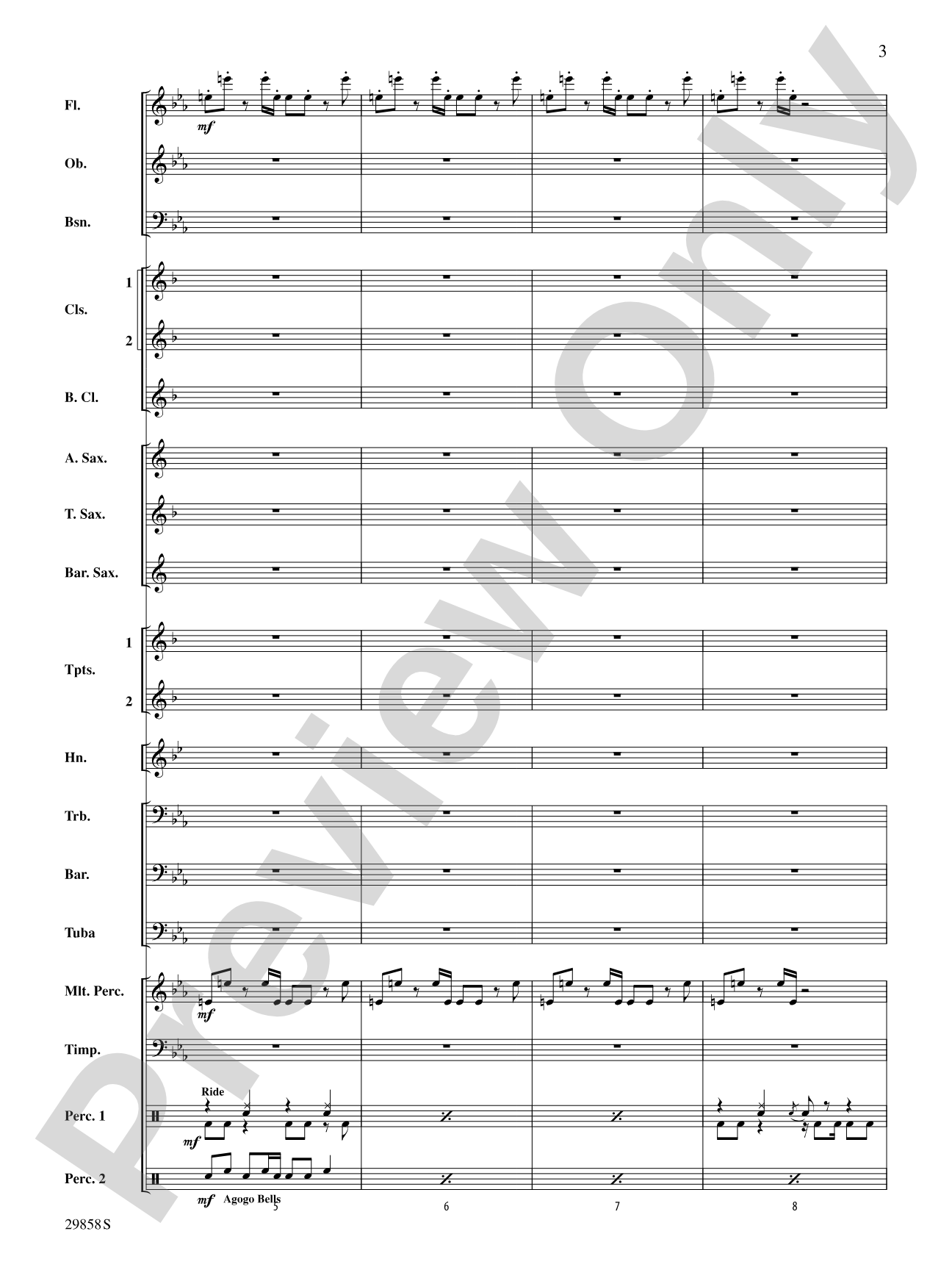 Clumsy (as recorded by Fergie on the album The Dutchess): Concert Band Conductor Score & Parts