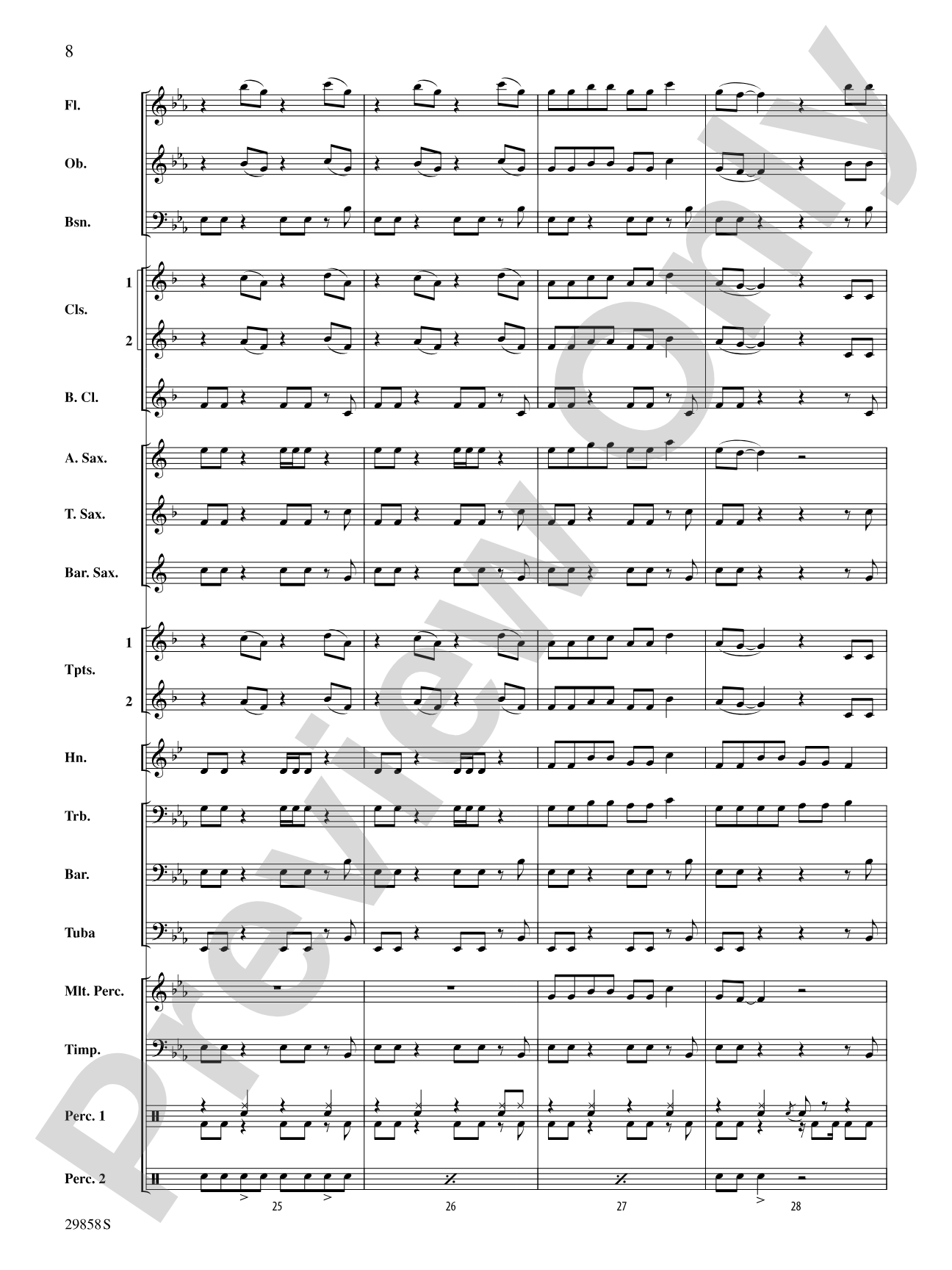 Clumsy (as recorded by Fergie on the album The Dutchess): Concert Band Conductor Score & Parts