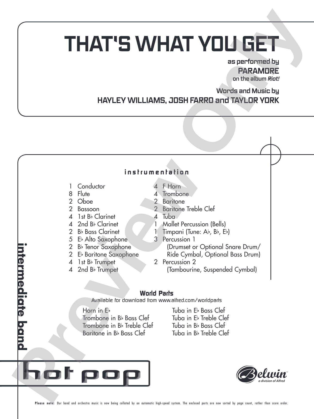 That's What You Get: Concert Band Conductor Score & Parts