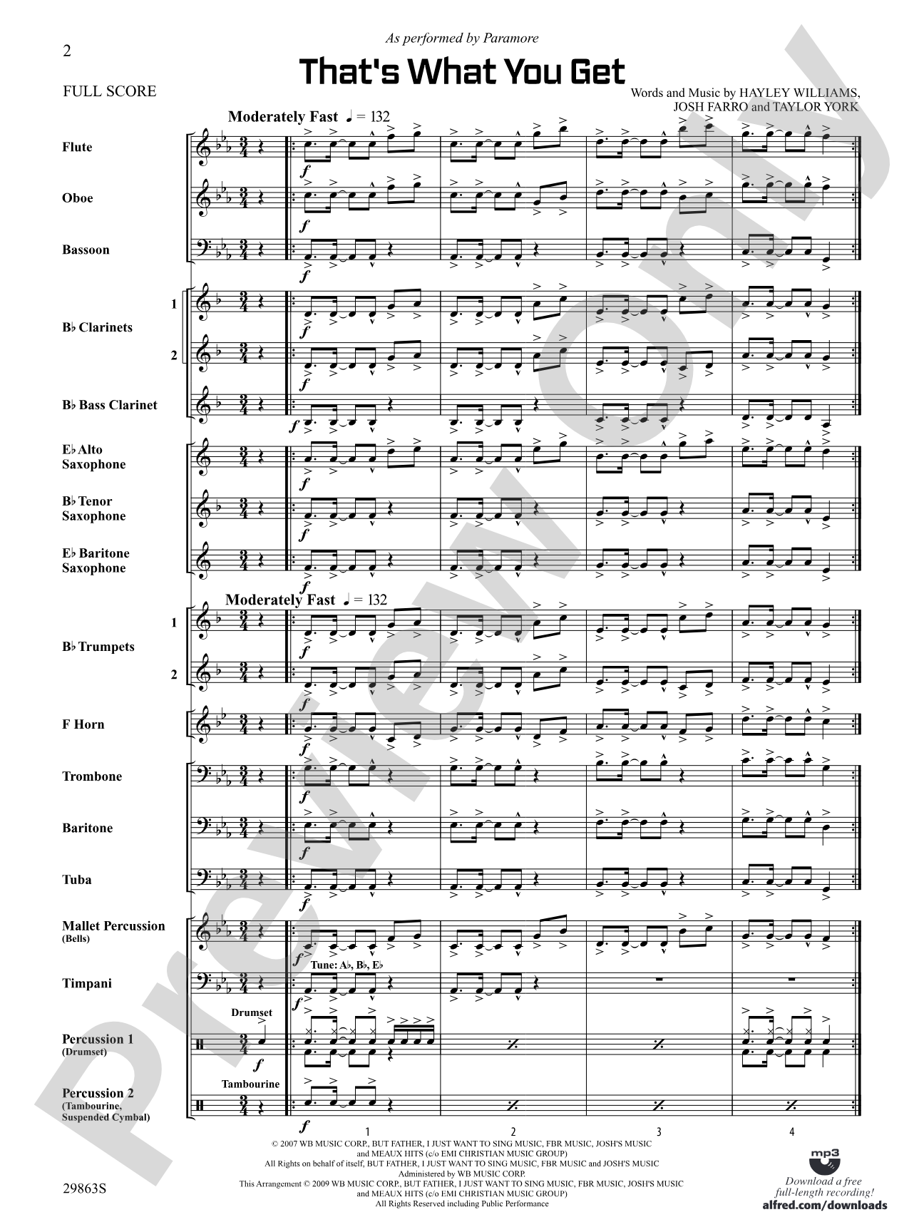That's What You Get: Concert Band Conductor Score & Parts