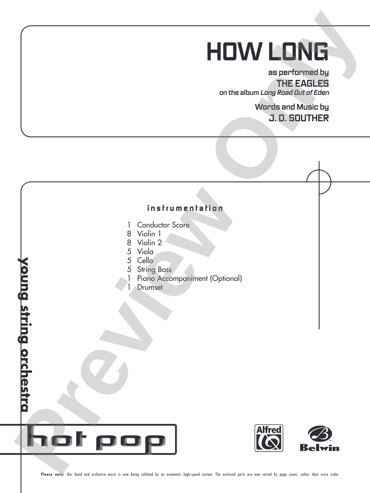How Long: String Orchestra Conductor Score & Parts