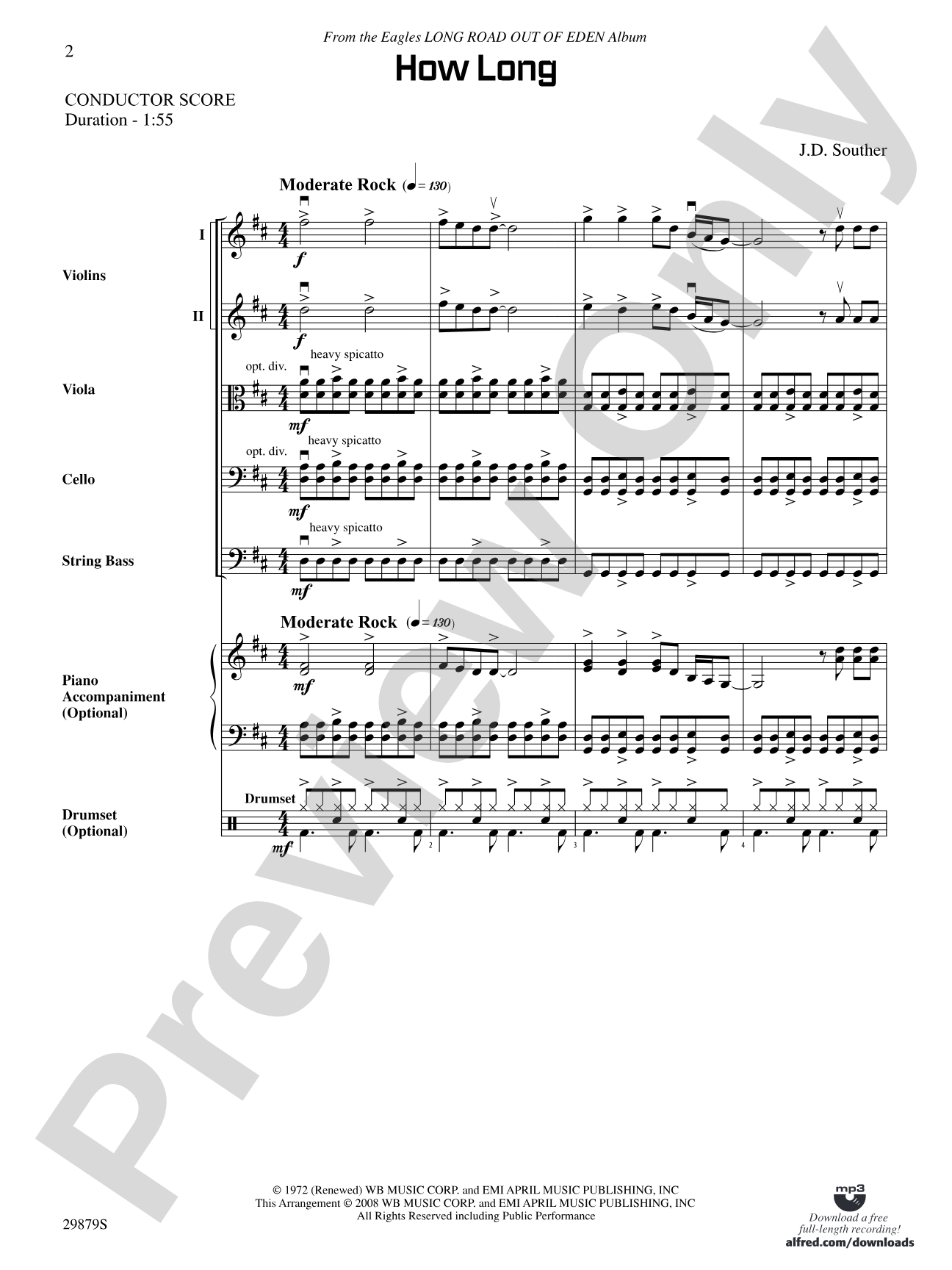 How Long: String Orchestra Conductor Score & Parts