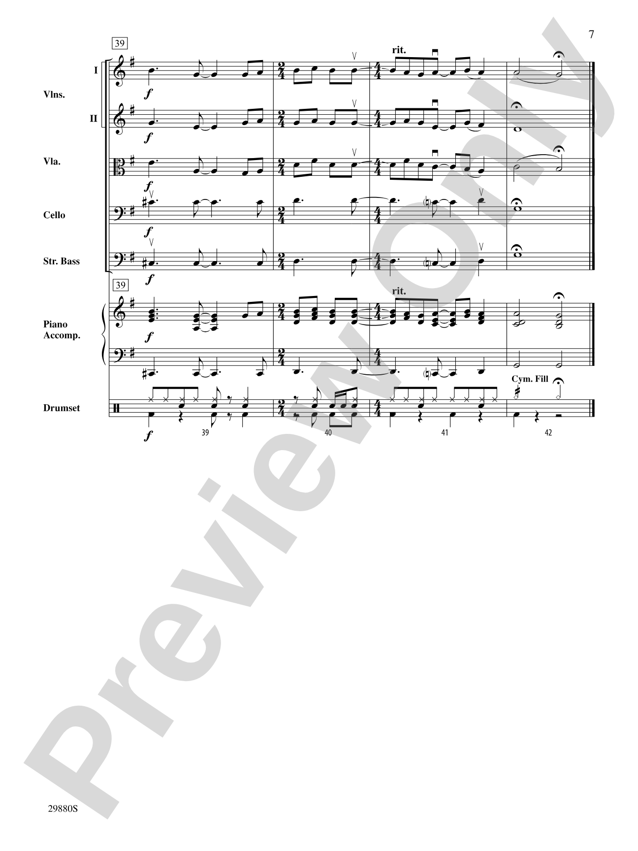 Knowing Me, Knowing You (As performed by ABBA from the musical Mamma Mia): Score