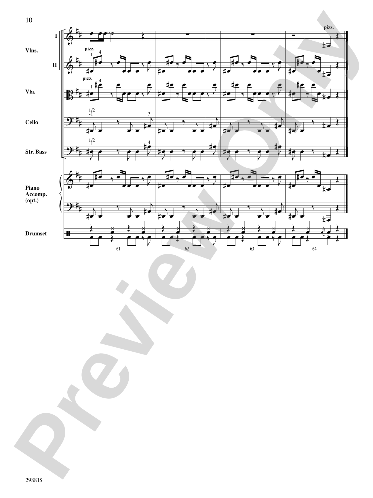 Clumsy (as recorded by Fergie on the album The Dutchess): String Orchestra Conductor Score & Parts