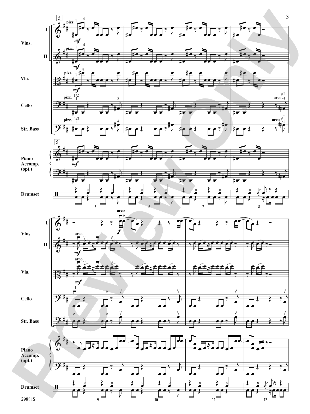 Clumsy (as recorded by Fergie on the album The Dutchess): String Orchestra Conductor Score & Parts
