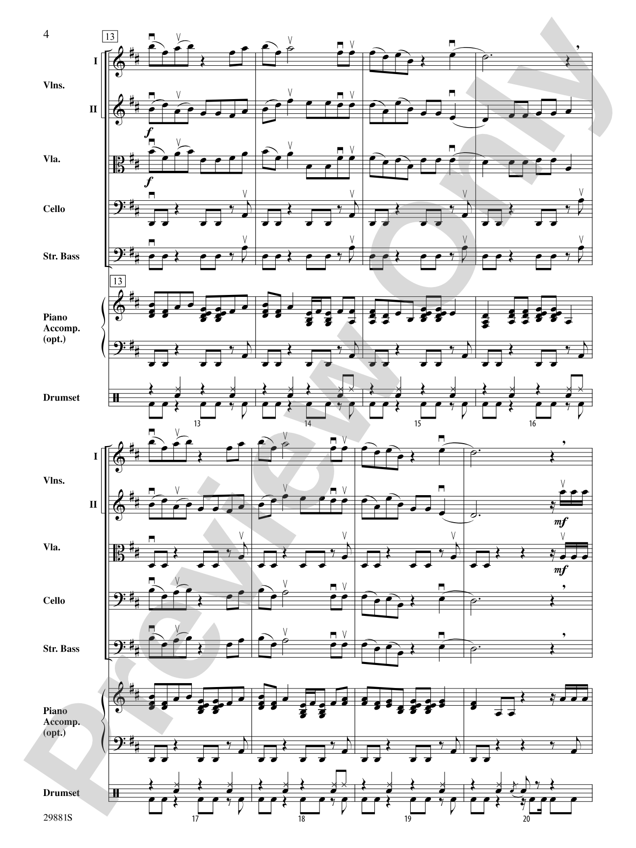 Clumsy (as recorded by Fergie on the album The Dutchess): String Orchestra Conductor Score & Parts